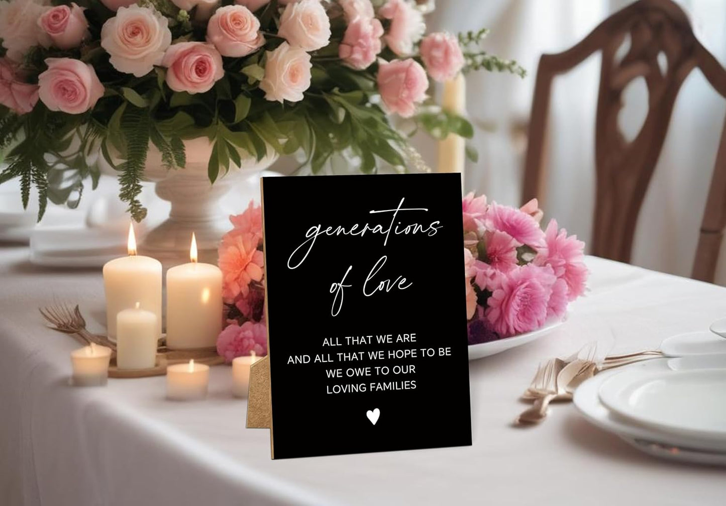 Wedding Signs for Reception, 8x11 Black Minimalist Style Love Signs for Wedding, Memorial Table Sign for Wedding, Bridal Shower Decor, Weddings Reception Decor-16