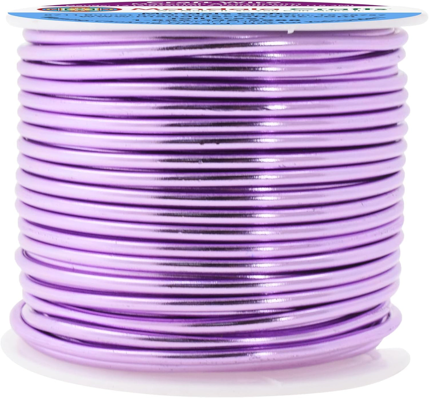 Mandala Crafts 12 Gauge Anodized Aluminum Craft Wire for Jewelry Making - 60 FT Colored Flexible Lavender Wire - Bendable for Bonsai Armature Crafting Sculpting