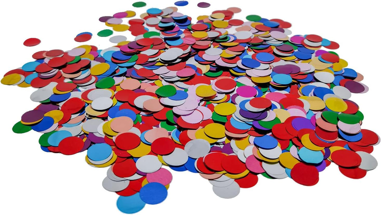 Rainbow Foil Confetti, Colorful Round Dots Foil Glitter Table Confetti, Sparkling for Birthday Wedding Party Decoration (1.5 cm, 1.76 OZ)