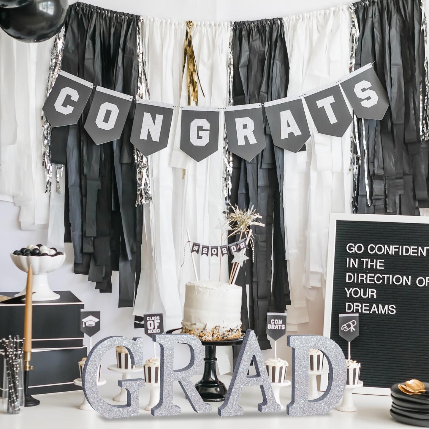 TONIFUL 8 Inch Silver Glitter Letter D Table Centerpiece A-Z Silver Birthday Party Decorations,Silver Alphabet D for Birthday,Chrismas,Graduation,Bridal Shower,Wedding,Anniversary Party Supplies