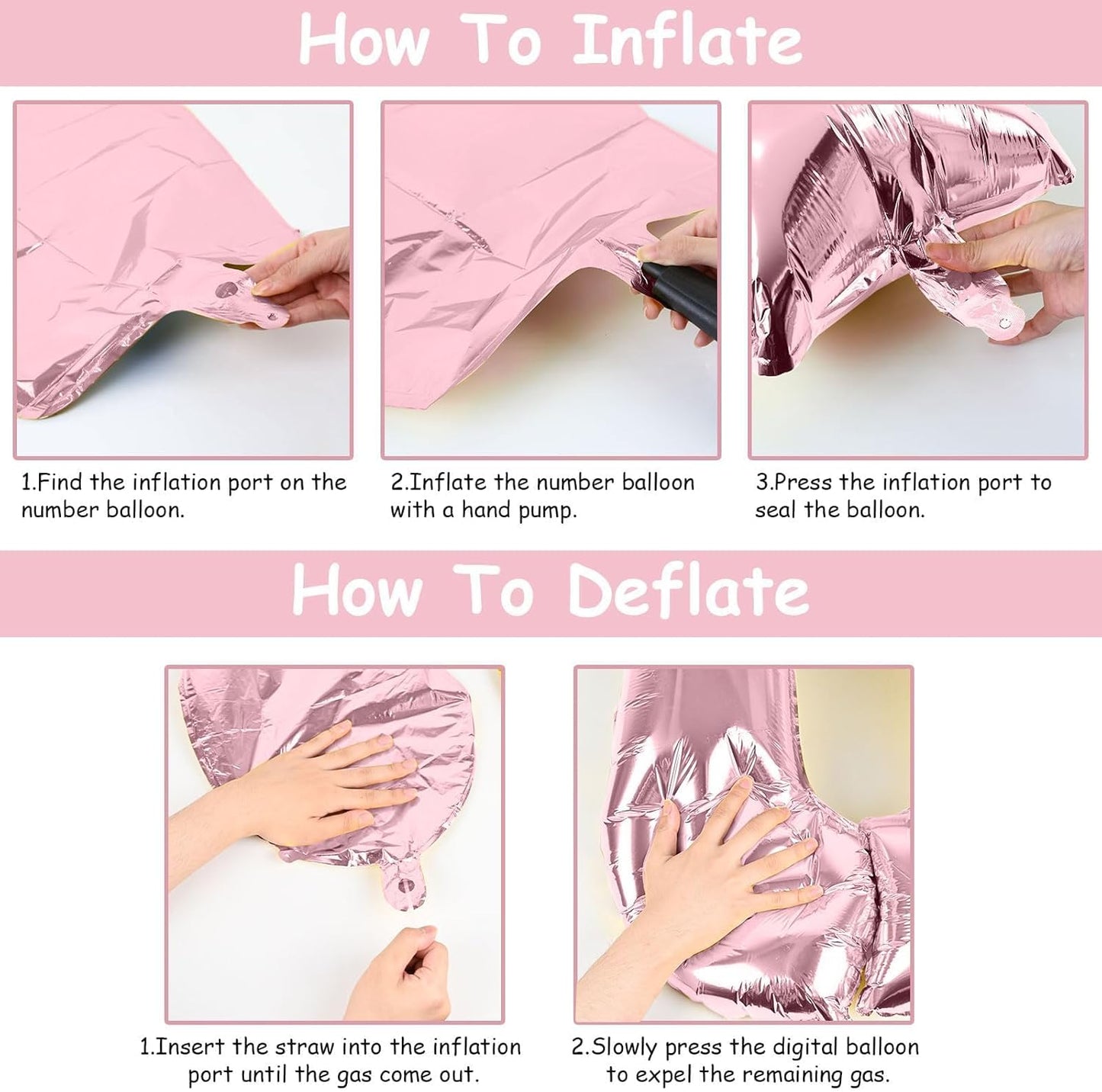 Light Pink Balloon Number 5, 40 Inch Large Self Inflating Foil Number Balloons 0-9, Pastel Pink Digital 5 Helium Balloon for 5th Girls Women Birthday Party Graduation Anniversary Decorations