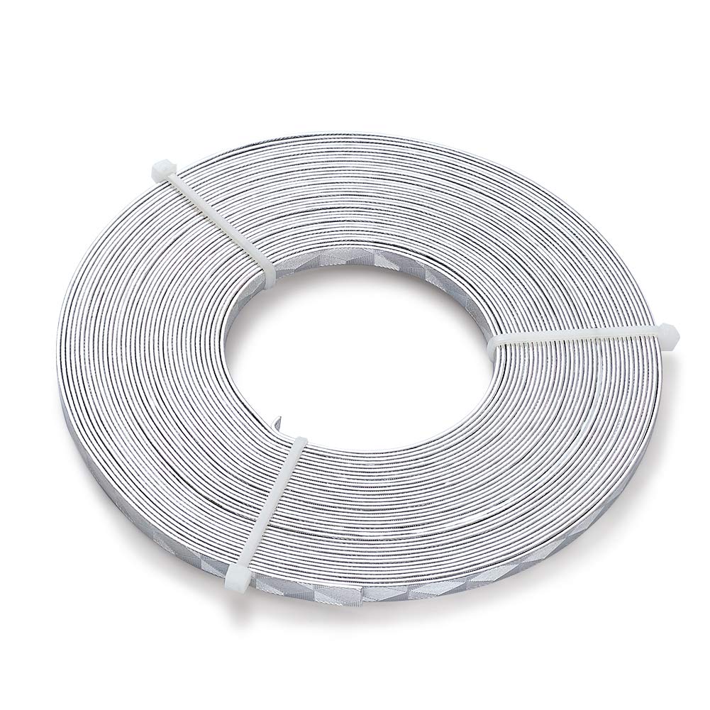 Fashewelry 32.8 Feet 5mm Aluminum Flat Artistic Wire Silver Bendable Metal Craft Wire for Beading for Bezel Sculpting Armature Jewelry Making Gem Metal Wrap