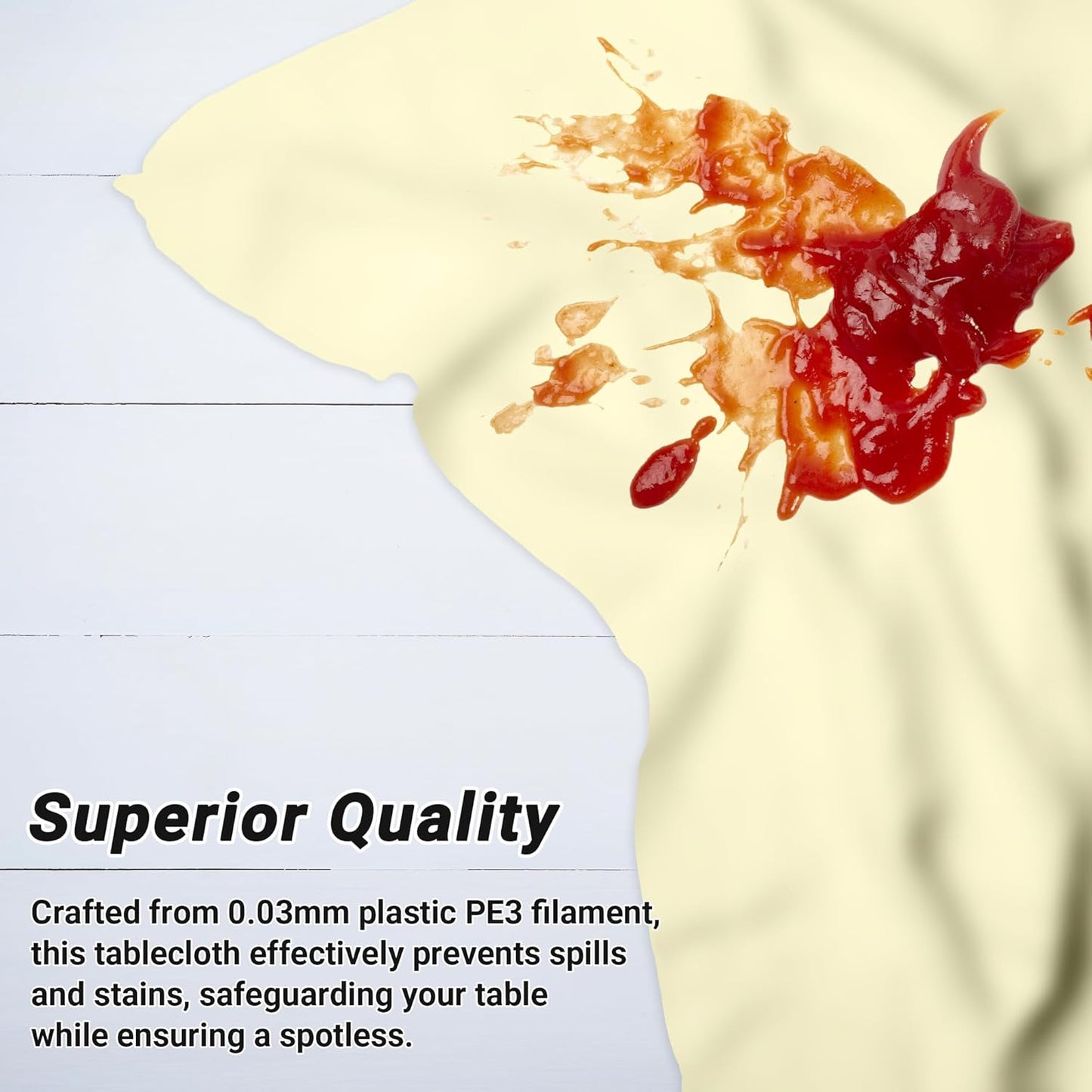 QZYL 12 PCS Ivory Plastic Tablecloths, 54 in x 108 in Dinner Table Cloths, Rectangle Table Cover for Birthday Party Family Gathering Wedding