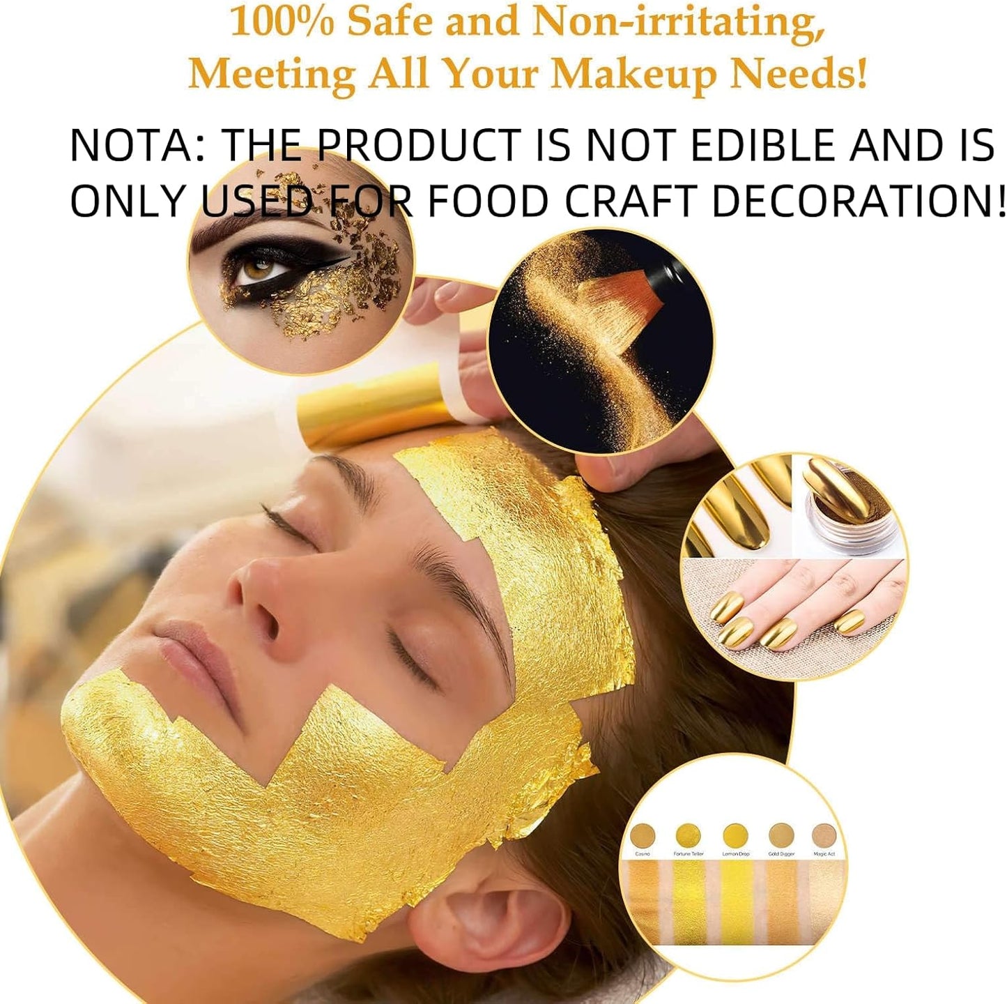 2 Bottles Gold Flakes, Premium Gold Leaf for Craft Art Decoration Perfect for Decorating Cakes Desserts Drinks Ice Cream Sushi