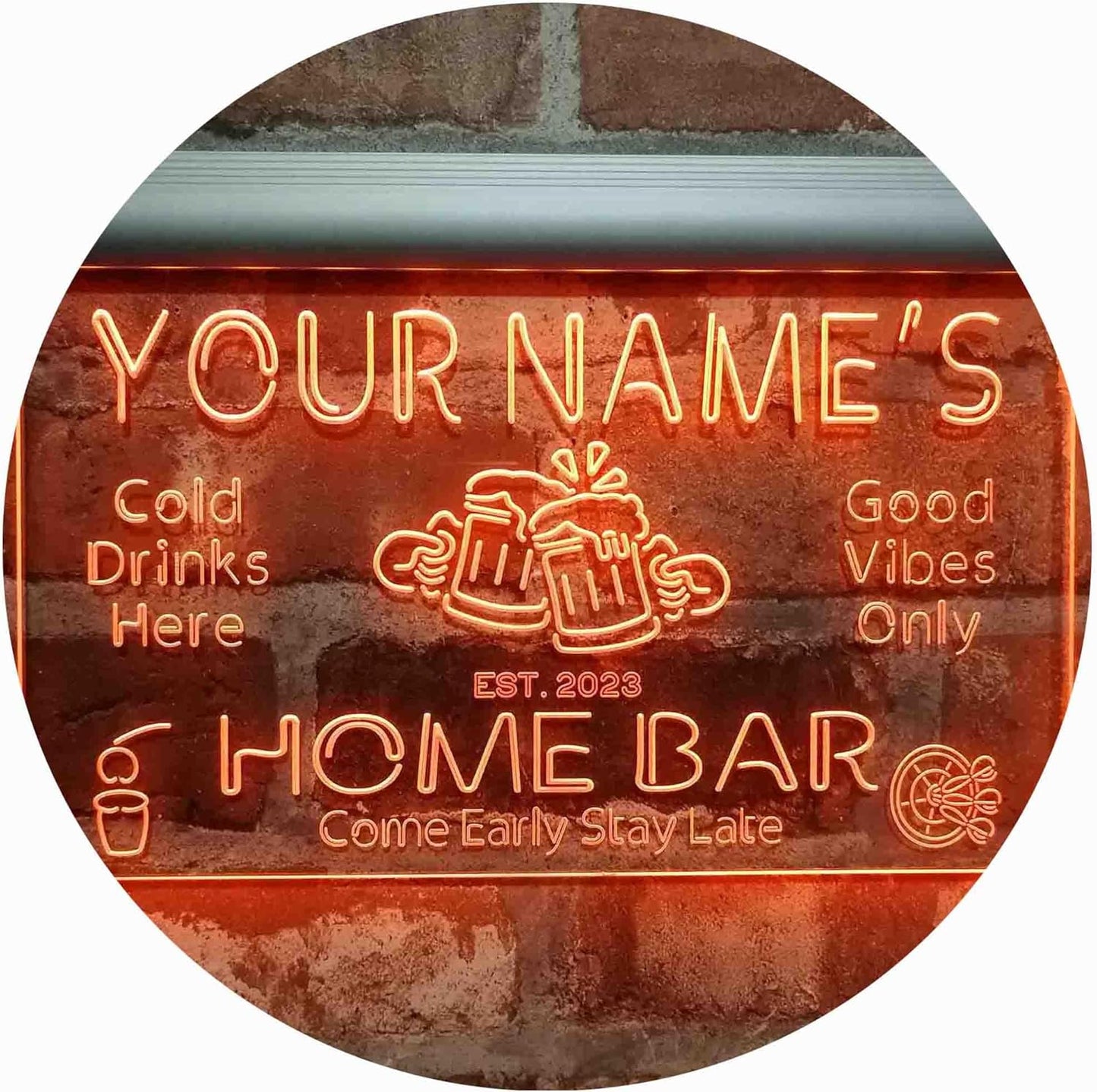 ADVPRO Personalized Your Name Custom Home Bar Beer Established Year Single Color LED Neon Sign 12 x 8.5 Inches st4s32-p11-tm-o