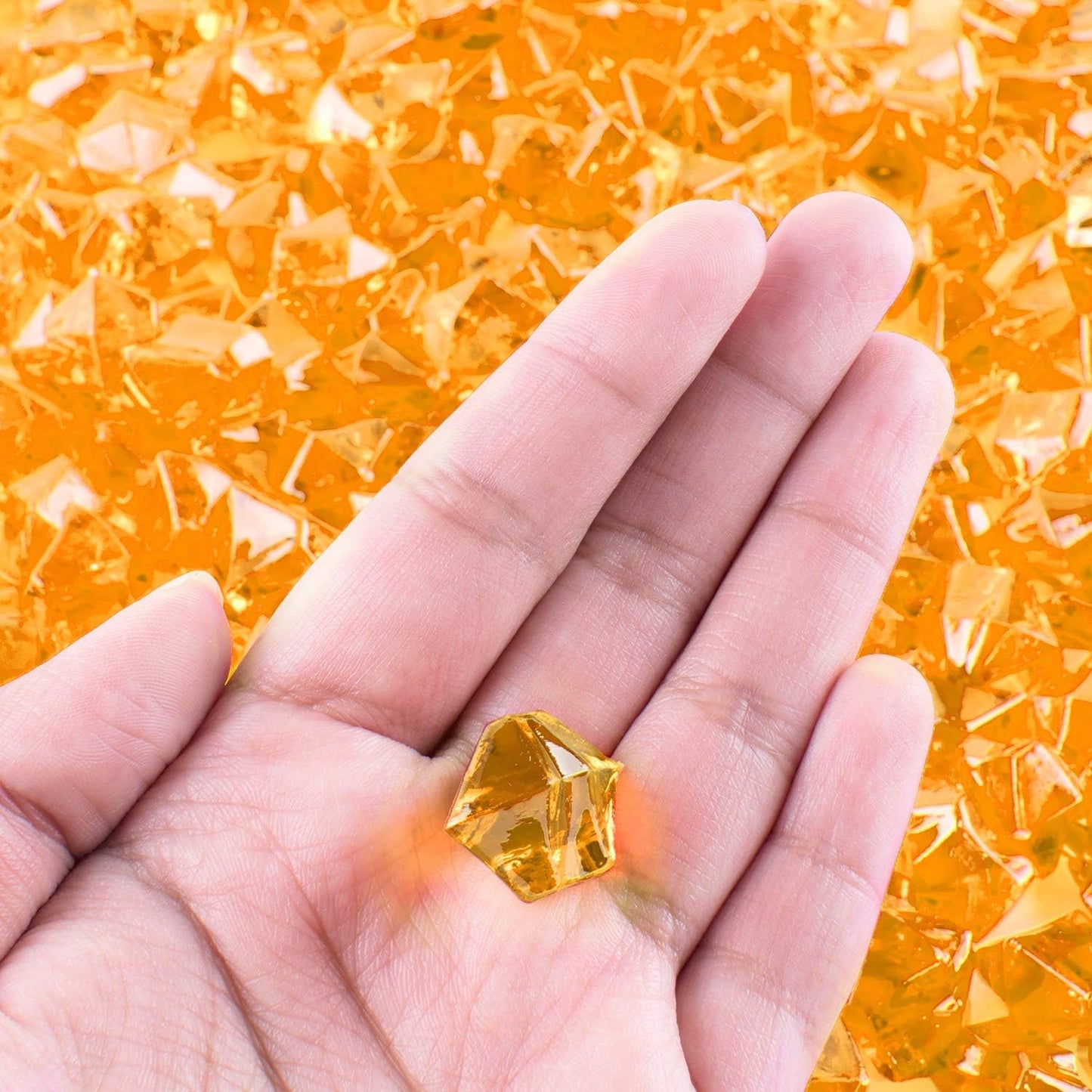Super Z Outlet Acrylic Color Ice Rock Crystals Treasure Gems for Table Scatters, Vase Fillers, Event, Wedding, Arts & Crafts, Birthday Decoration Favor (190 Pieces) ® (Yellow)
