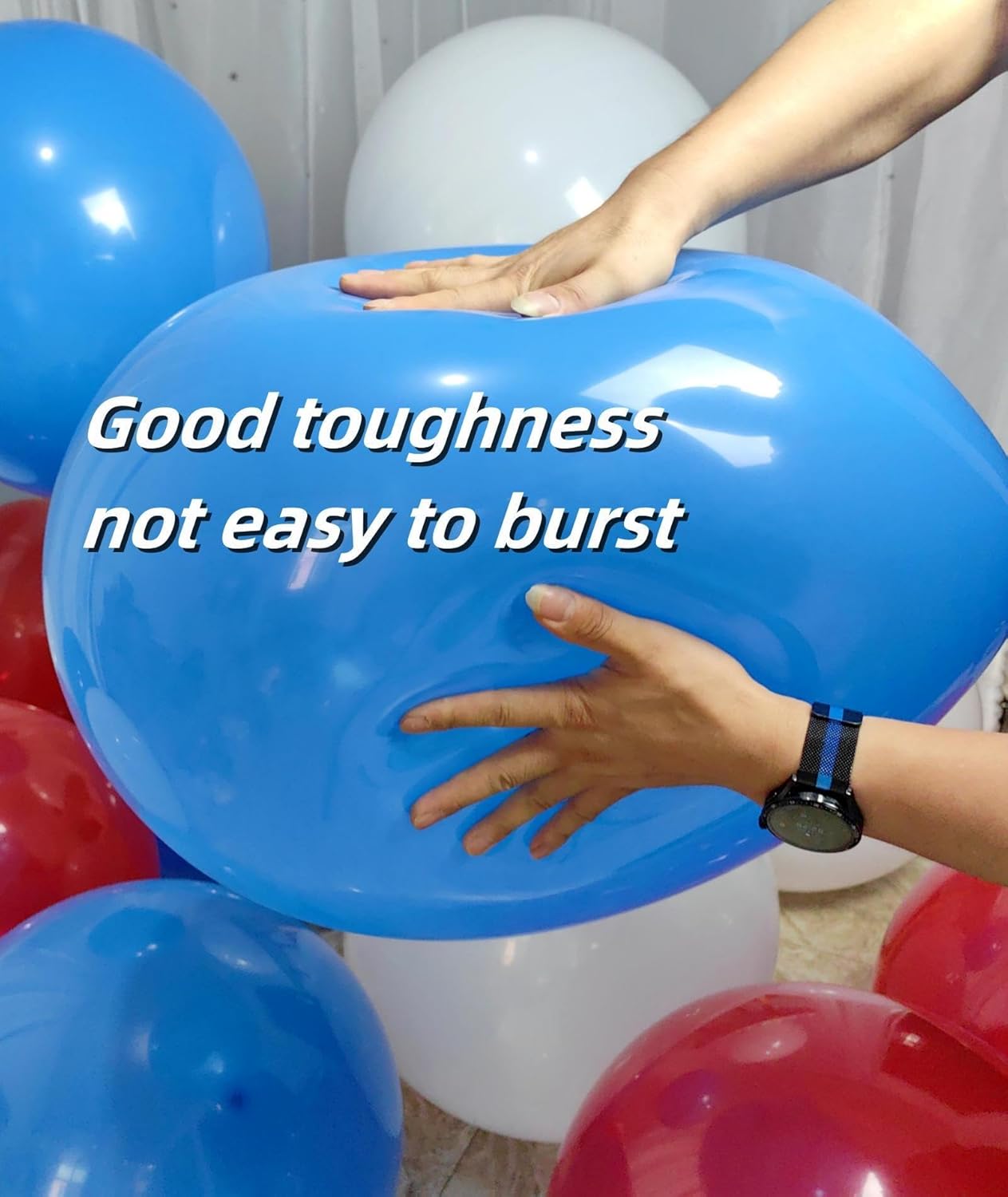 90 Pack Red White Blue Balloons 18 inch 100 of each of the 3 colors Large Red White Blue Latex Party Balloon Bulk for Various Party Events Decorations