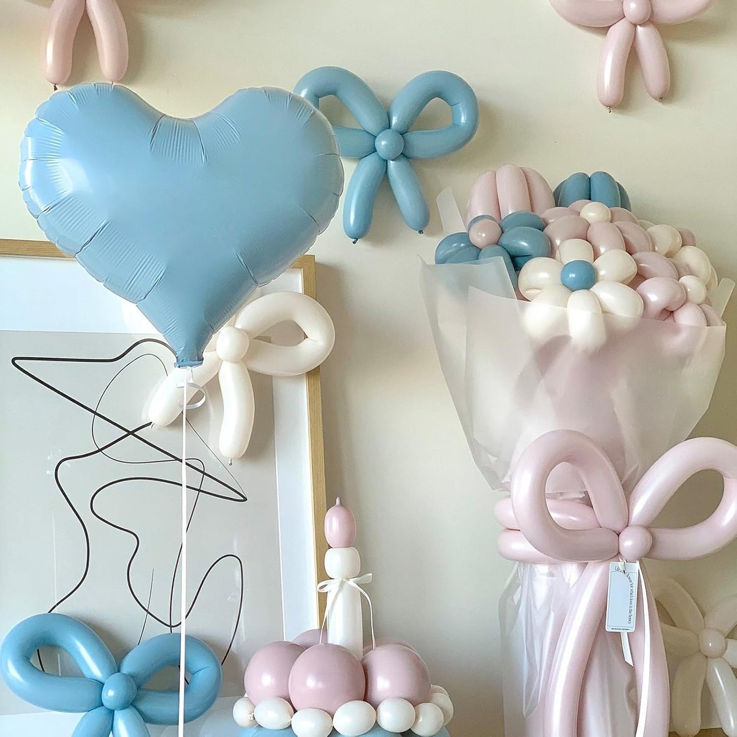 Blue Heart Balloons,24Inch Large Baby Blue Heart Foil Balloons for Valentine's Day Birthday Wedding Baby Shower Anniversary Party Decorations