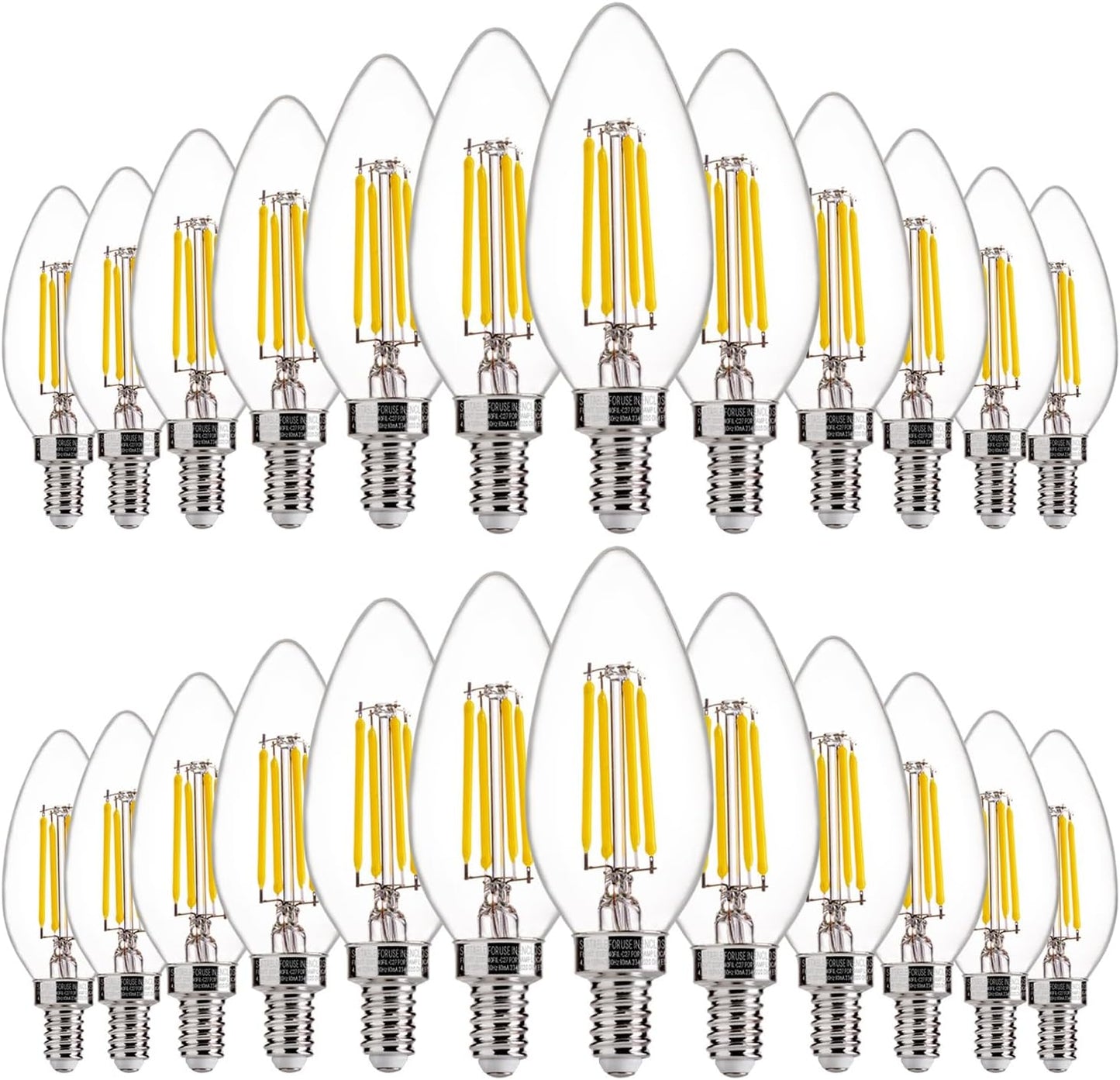 FLSNT 24 Pack Dimmable LED Candelabra Bulbs, 40W Equivalent LED Chandelier Light Bulbs, E12 Base, 5000K Daylight
