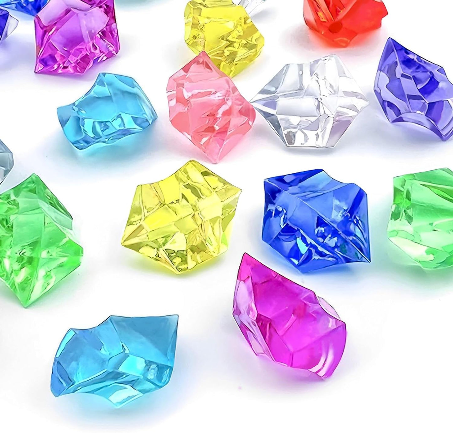 Multicolor Vase Fillers Sparkling Fake Crush Ice Rocks Acrylic Diamonds for Wedding Centerpieces Home Party Table Scatter Fake Diamonds Plastic Ice Cubes for Kids Toy Decoration Wedding Display