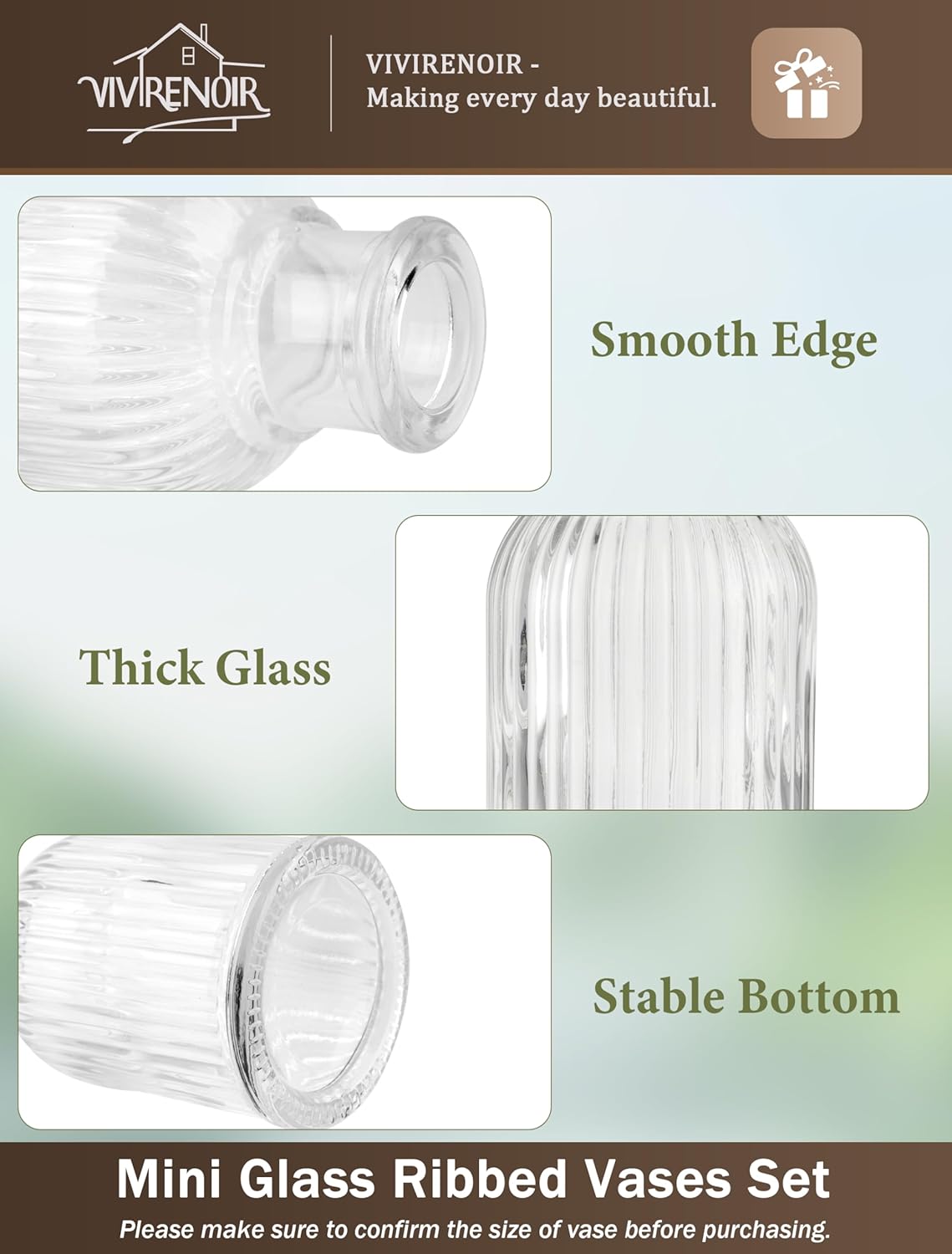 Glass Bud Vases Set of 36, Small Flower Vase in Bulk, Clear Mini Ribbed VaseS for Centerpieces, Modern Wedding Reception Table Decorations