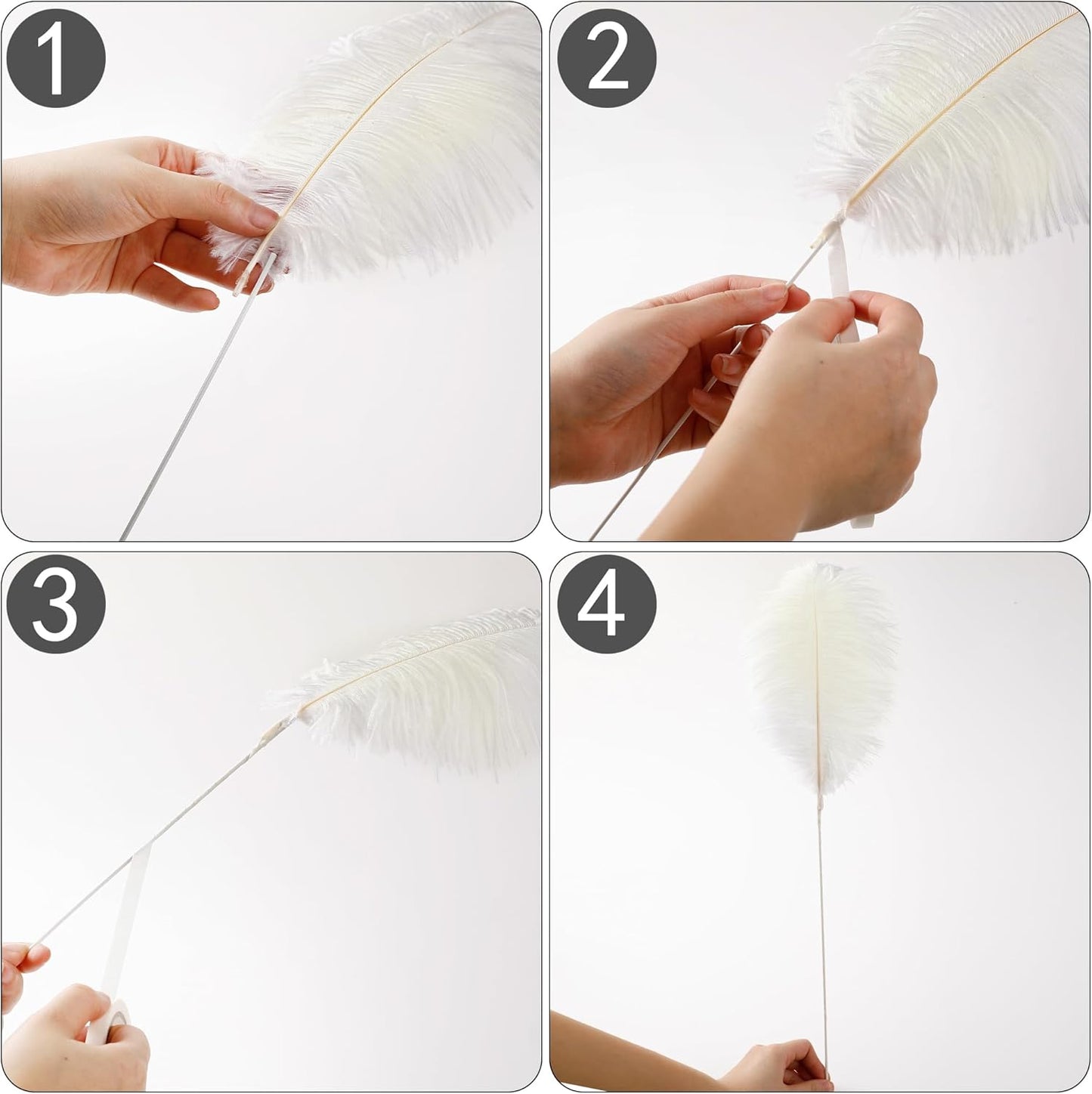 Holmgren Beige Ostrich Feathers Bulk - 20pcs Making Kit 22 Inch Boho Ostrich Feathers for Vase, Floral Arrangement, Wedding Party Centerpieces and Christmas Home Decorations (Beige)