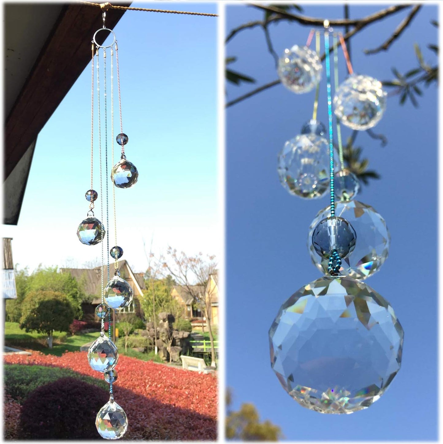 Crystals Ball Prisms Suncatcher Hanging Ornament Rainbow Maker for Home,Garden Decoration