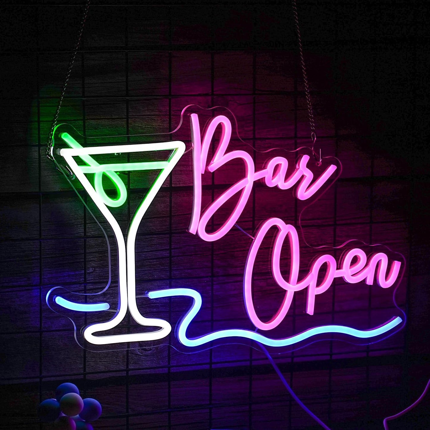 Bar Open Neon Sign Dimmable LED Cocktail Neon Lights Signs for Wall Decor Open Neon Light Bar Sign for Business Pub Store Man Cave Party Club Restaurant Decor
