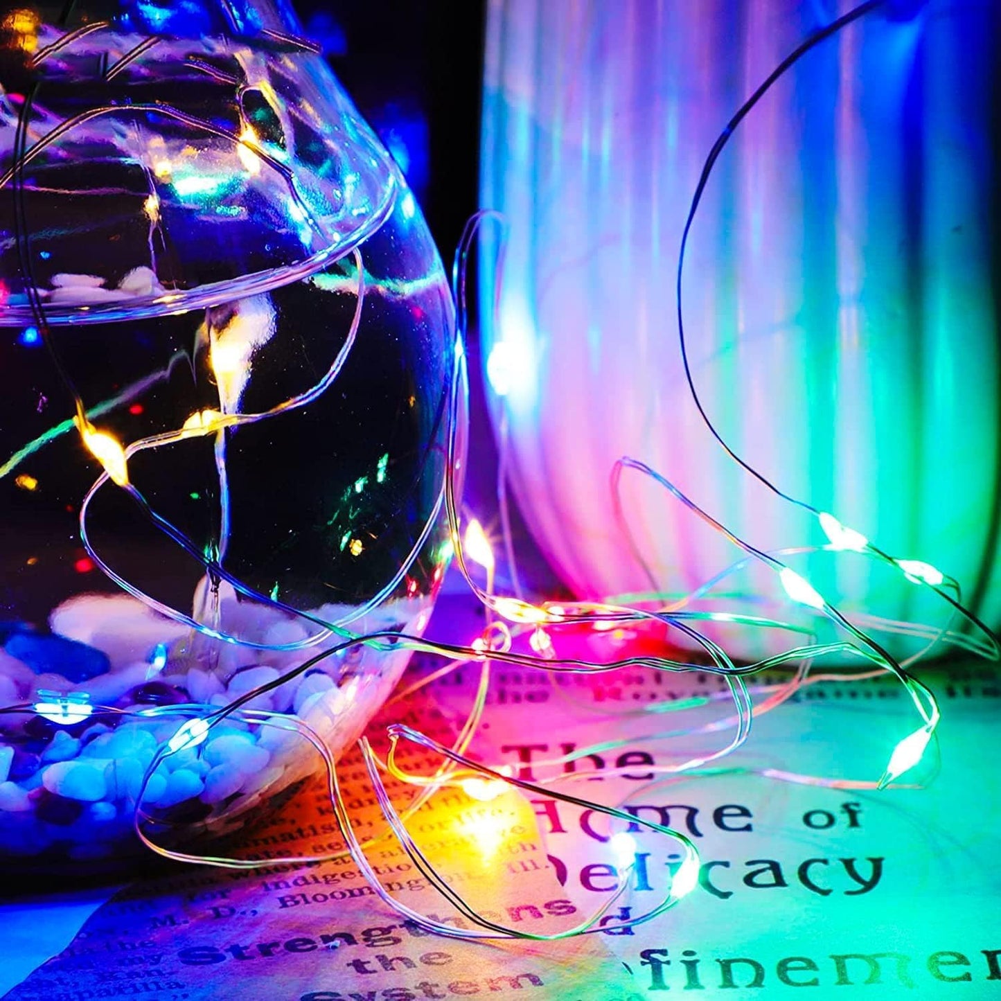 24 Pack LED Fairy Lights Battery Operated 7Ft 20Led Mini String Lights Waterproof Christmas for Mason Jars Bedroom DIY Party Wedding Christmas Decor Red