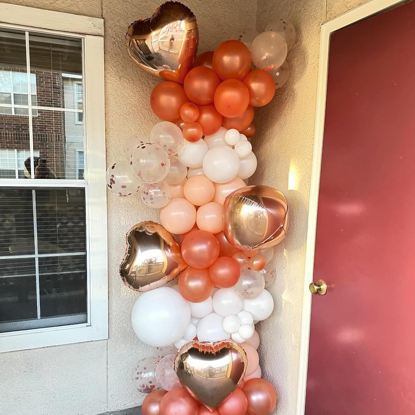 Rose Gold White Foil Heart Balloons, 10PCS Rose Gold Heart Shape Balloons, Valentines Balloons 18inch Rose Gold Foil Balloon for Helium Valentine Decorations for Wedding, Baby Shower, Anniversary