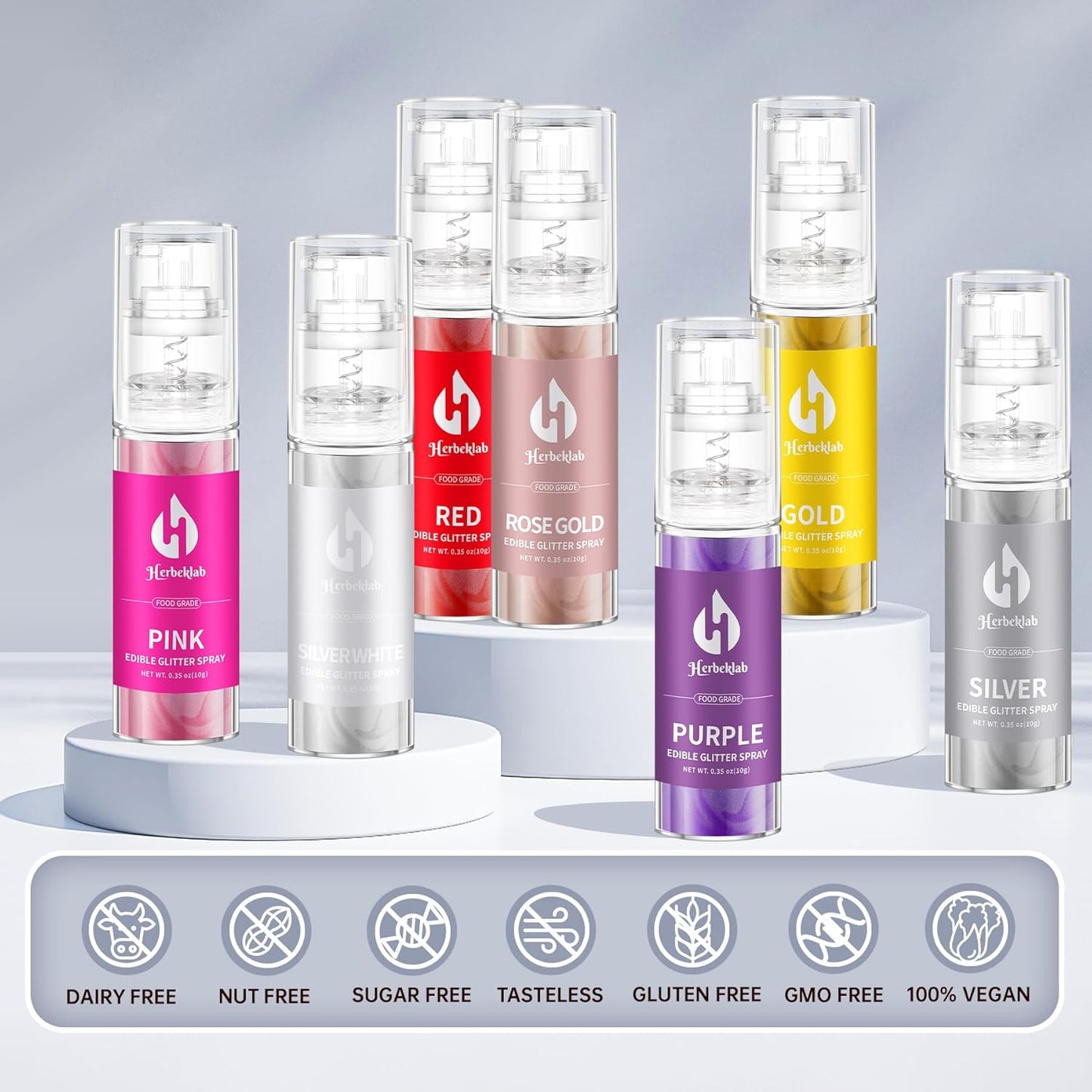 Rose Gold Edible Glitter Spray 10g Herbeklab Edible Rose Gold Glitter for Cakes Food Grade Drink Glitter for Cocktails Chocolate Cake Pop Strawberry