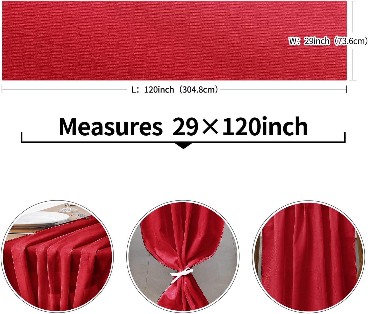 2 Pack 10Ft Red Chiffon Table Runner Sheer 29x120 Inch for Romantic Wedding Decor Bridal & Baby Shower Birthday Rustic Party Decoration