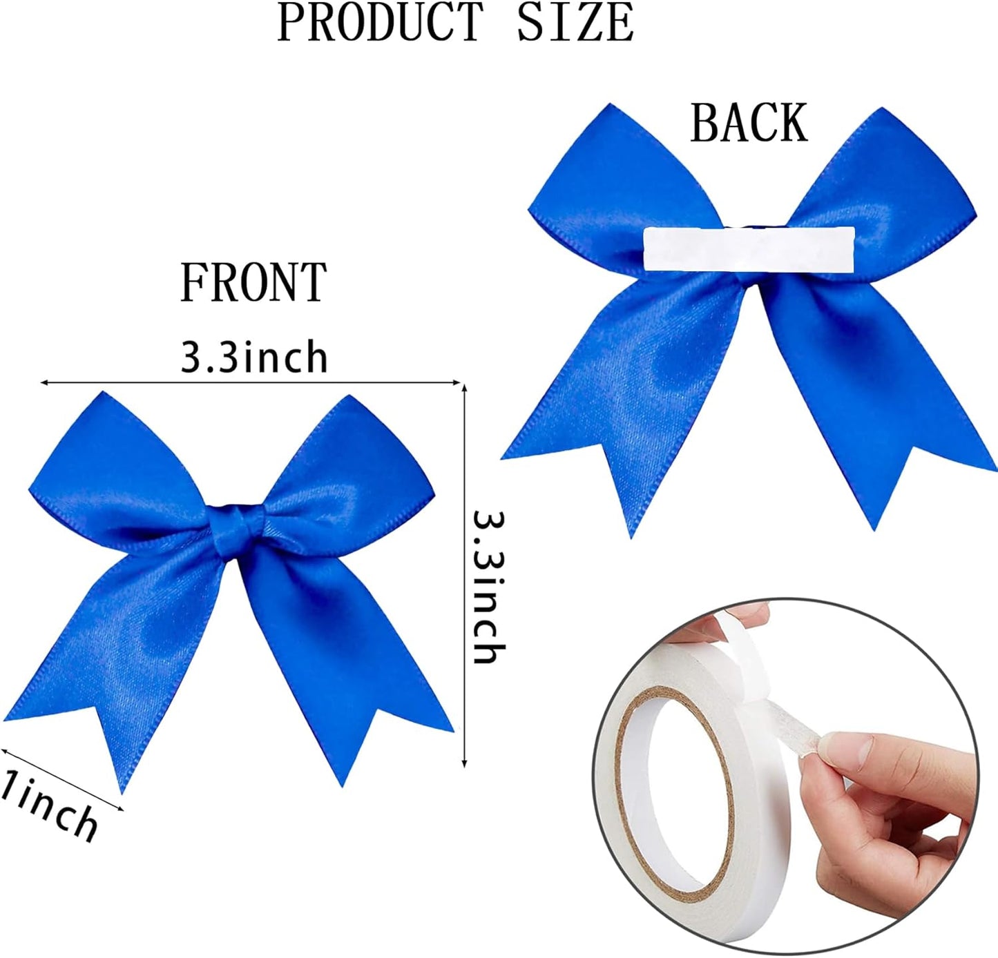 50 Pieces Gift Wrap Bows Premium Satin Ribbon Bows 3.3 Inch Craft Bows for Gift Wrapping DIY Treat Bags Holiday Gifts Bag Party Decorations, Wedding Decor Christmas Birthday Presents (Royal Blue)