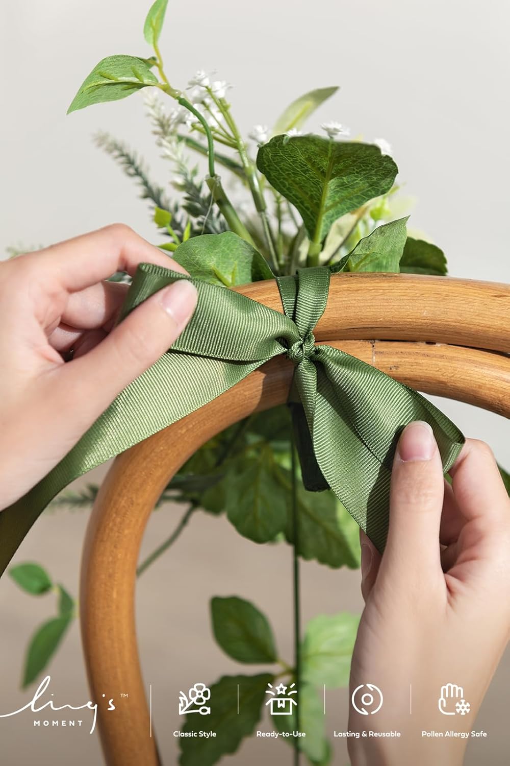 Ling's Moment 8pcs Wedding Artificial Aisle Pew Flowers Chair Decorations Arrangements with Chiffon Ribbons Dusty Rose Mauve for Ceremony Chair Back Floral Decor Reception Church Party Outdoor