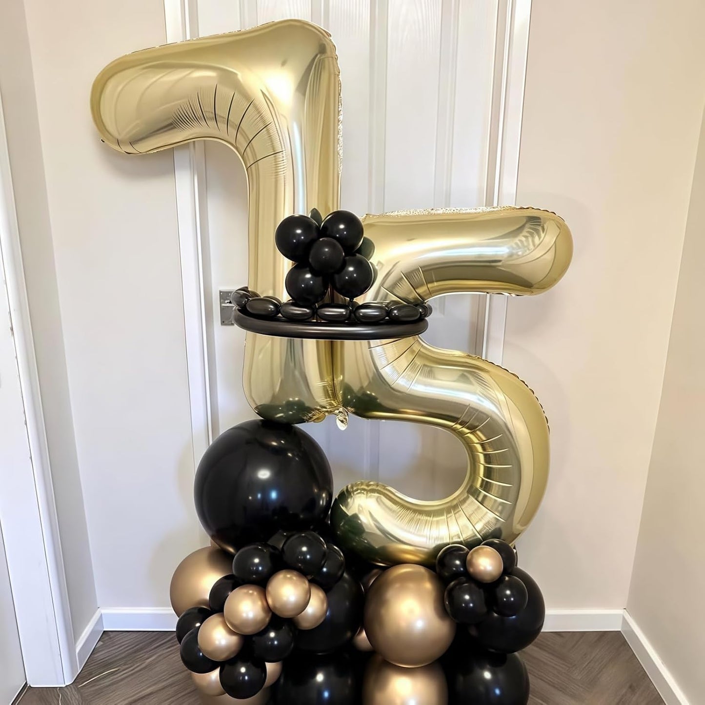Champagne Gold 6 Balloon,40 Inch Light Gold Number 6 Balloon Big Foil Mylar Helium 6 Balloon for Birthday Party