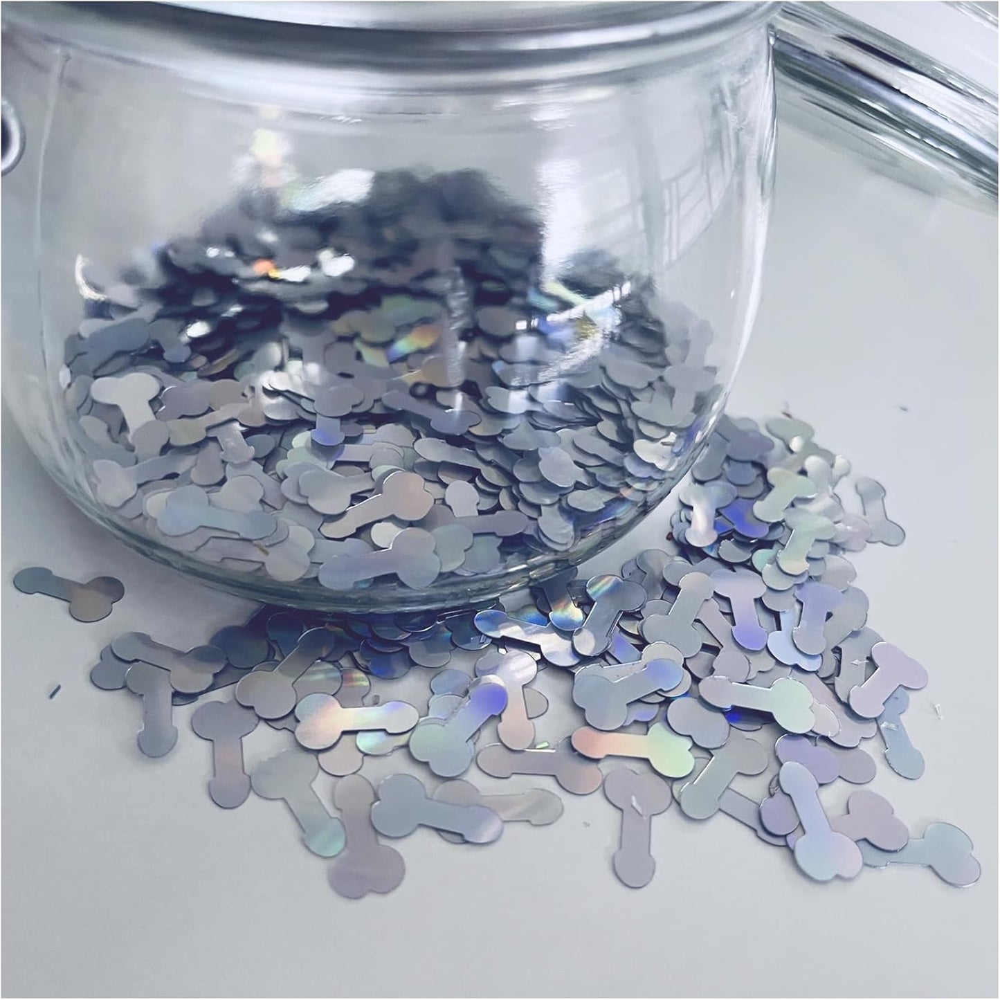 Bachelorette Confetti Naughty, Bachelorette Party Decorations Naughty Confetti, 3000Pcs Glitter Confetti Table Decoration Confetti for Valentine's Day Wedding Engagement Supplies(silver_02)