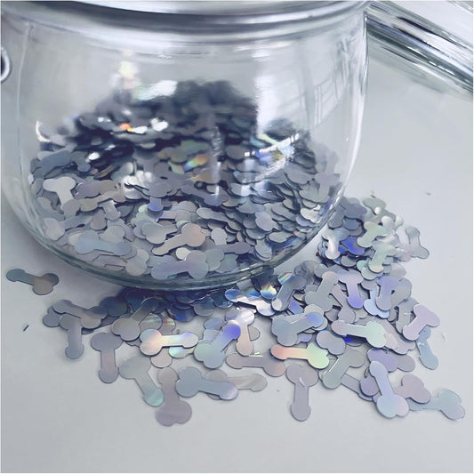 Bachelorette Confetti Naughty, Bachelorette Party Decorations Naughty Confetti, 3000Pcs Glitter Confetti Table Decoration Confetti for Valentine's Day Wedding Engagement Supplies(silver_02)