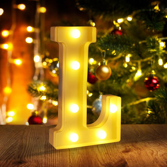 Light Up Letters L,LED Sign Marquee Letters 26 Alphabet for Party Birthday Name,Wedding,Christmas Decorations,Personalized Name Sign Letter for Centerpieces Table and Wall Decor