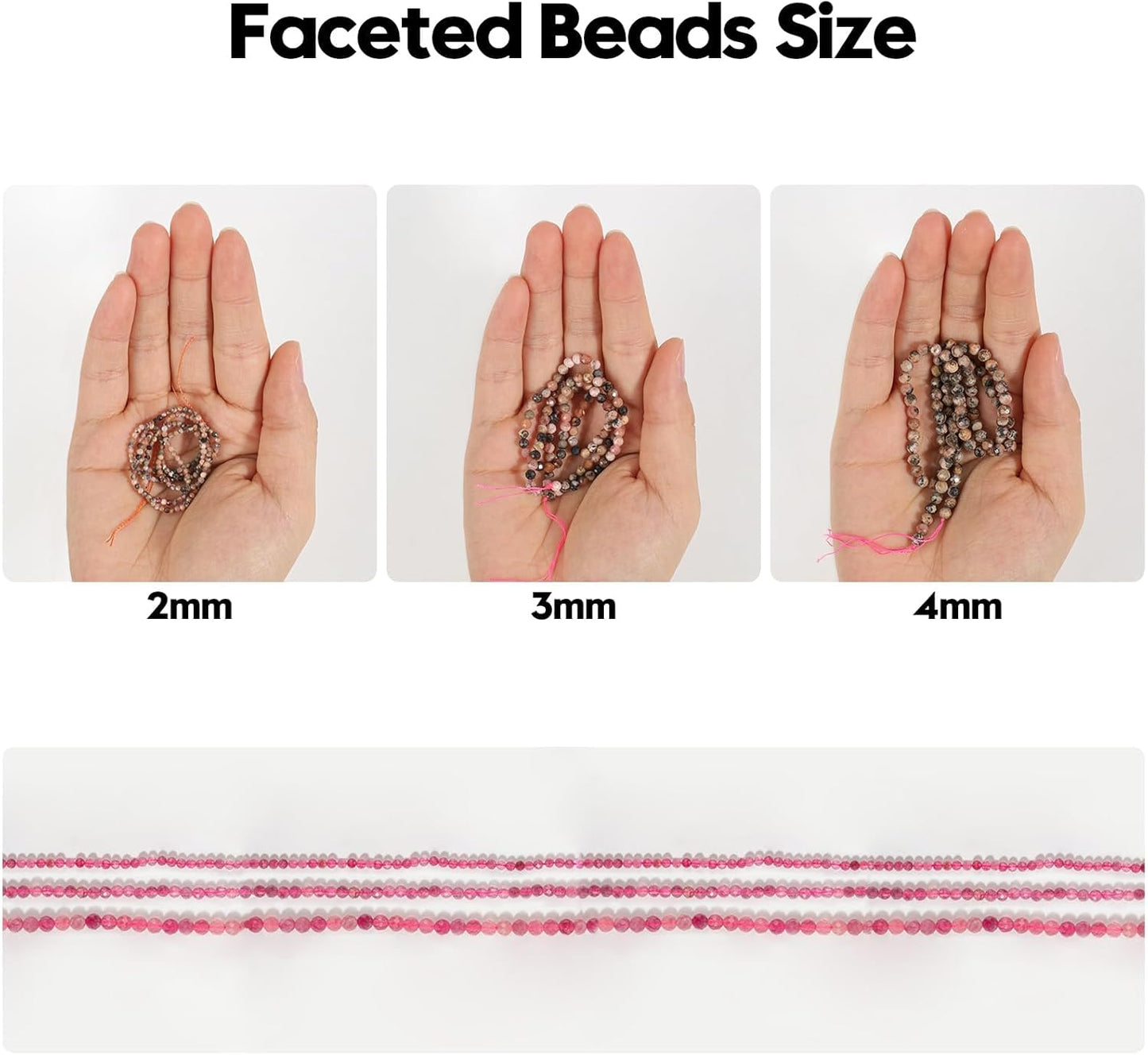 Song Xi 90pcs 4mm Natural Sunstone Gemstone Beads Faceted Round Loose Stone Beads for Jewelry Making