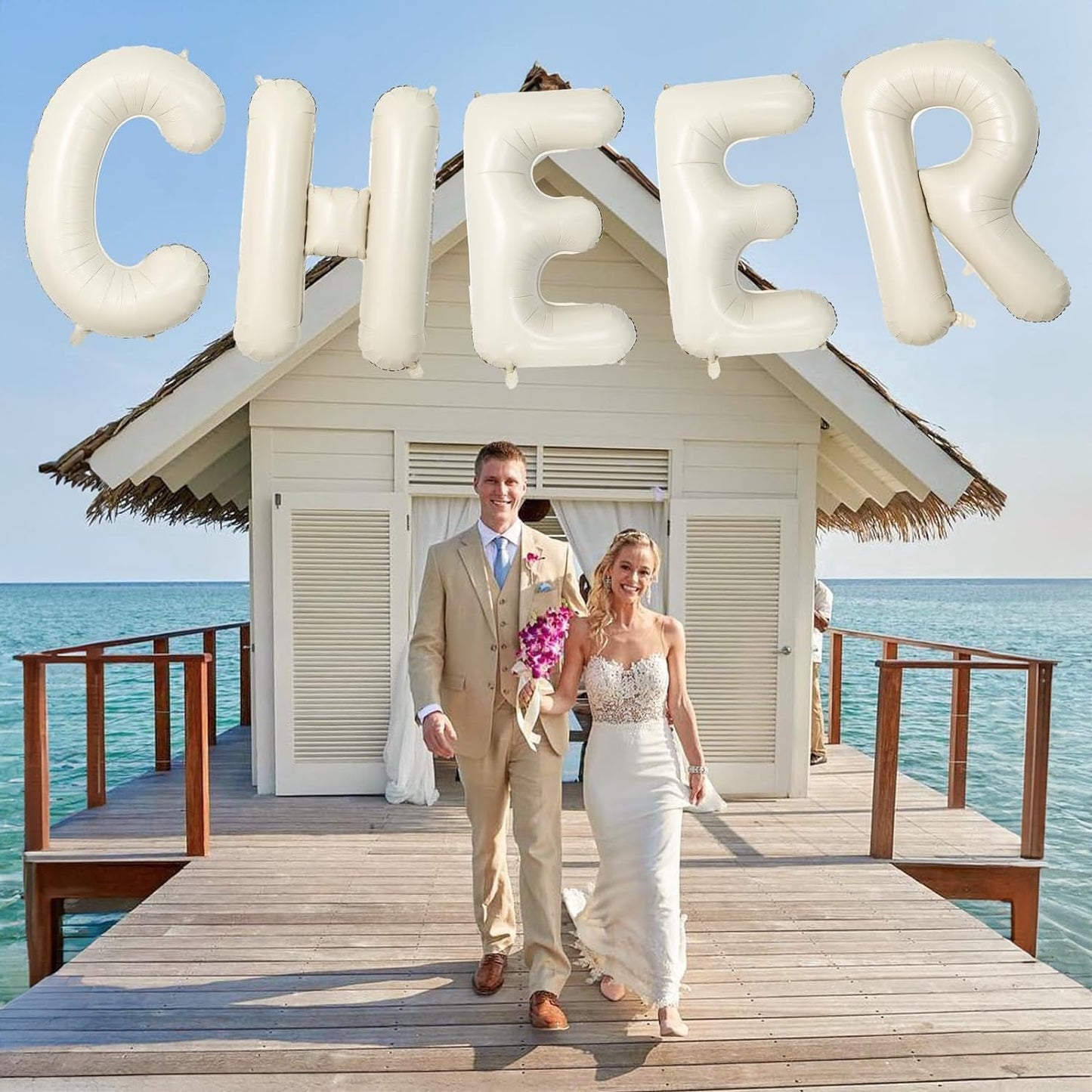 Big Letters Balloon M - 40 Inch Cream White Sand Helium Mylar Custom Name Alphabet Balloons, Self Inflating Beige Foil Custom Letters for Girls Birthday Party Decor