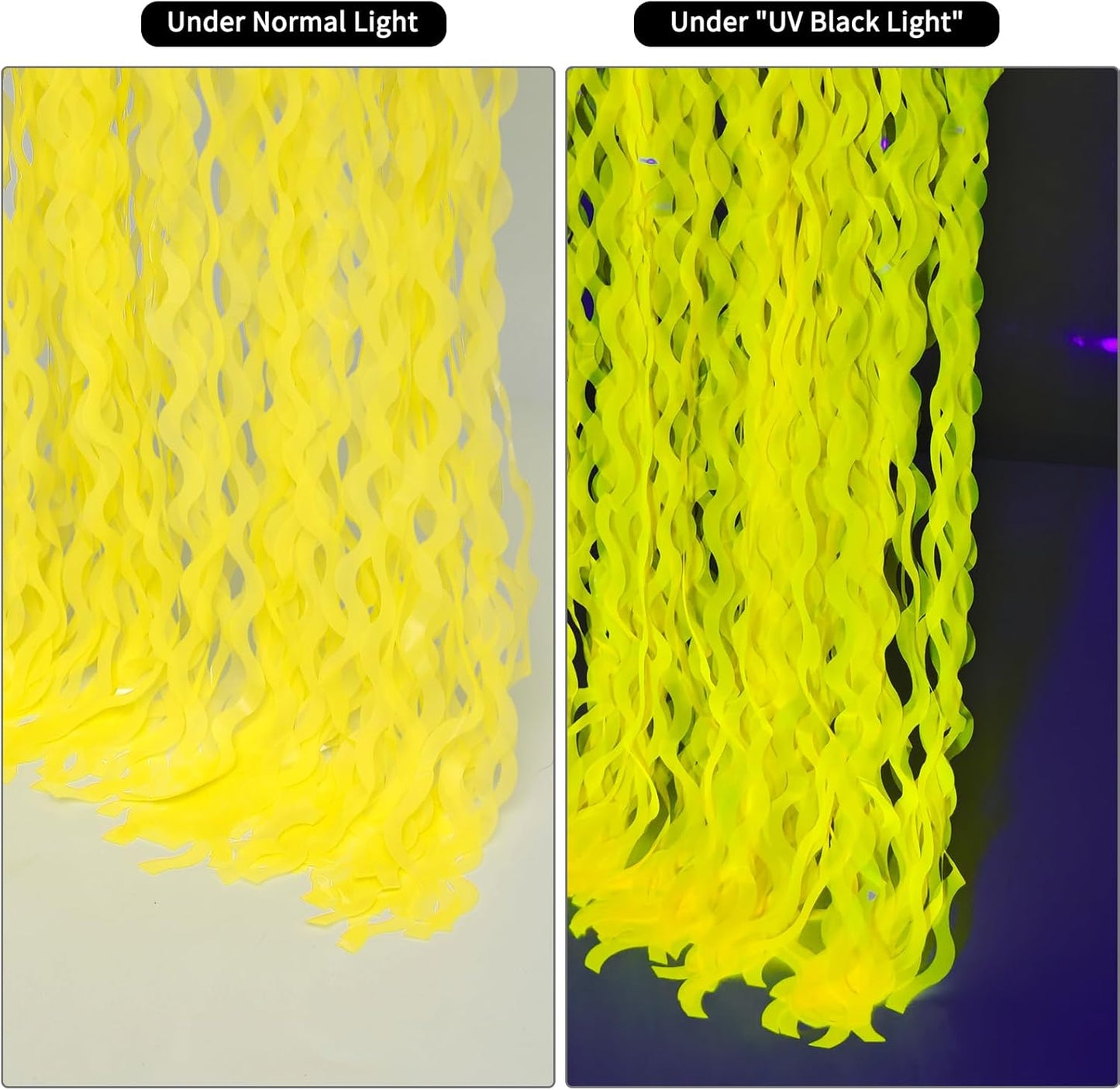 4 Pack Wavy Yellow Foil Curtain Backdrop -3.3 ft x 6.6 ft Gold Tinsel Backdrop Curtain Party Decorations Photo Booth Prop Backdrop Streamers for Birthday Bachelorette Graduation Wedding