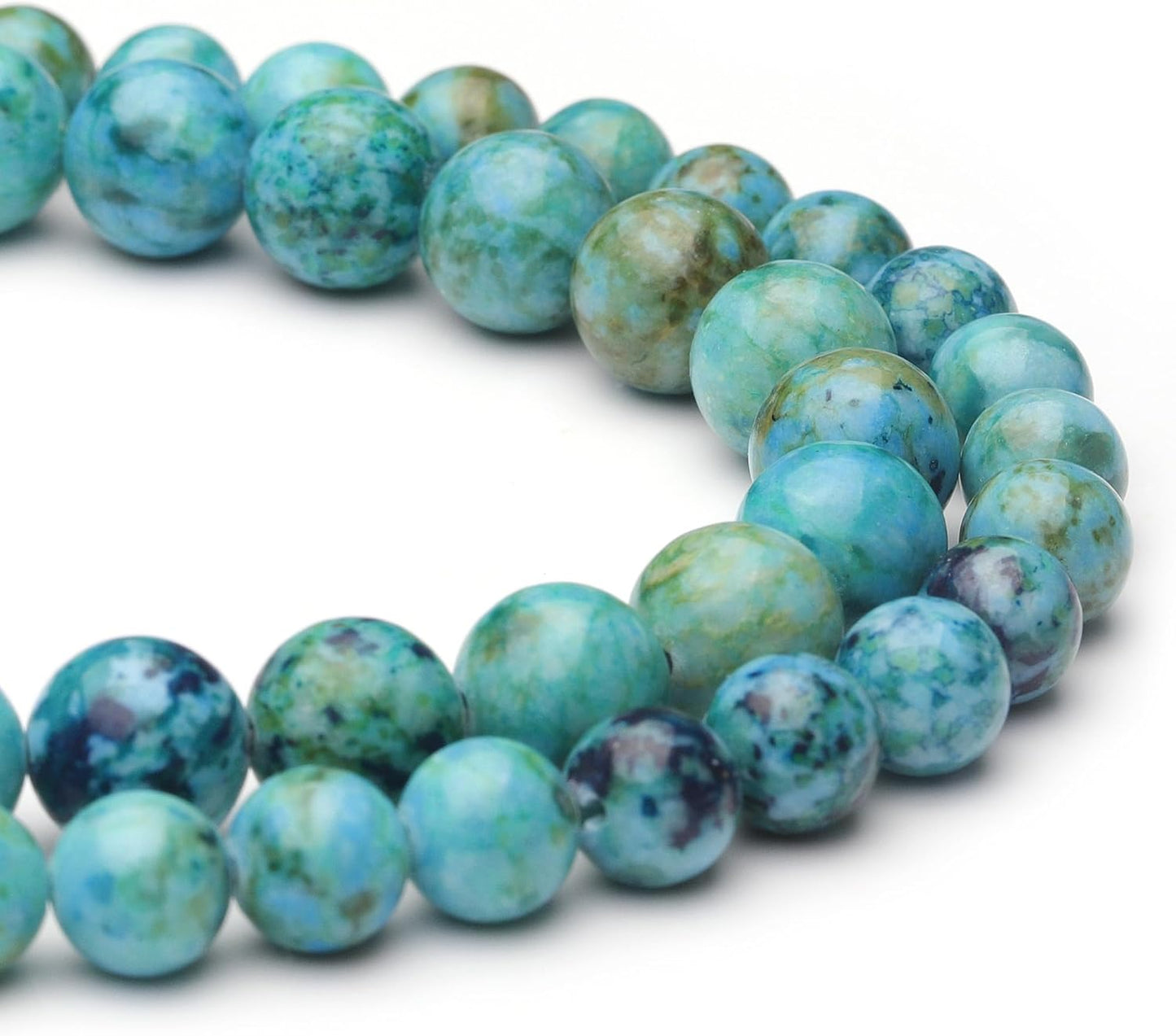 8mm Natural Stone Beads for Jewelry Making,Blue Imperial Turquoise Polished Smooth Round Gemstone Beads for Bracelet Necklace 15 Inch