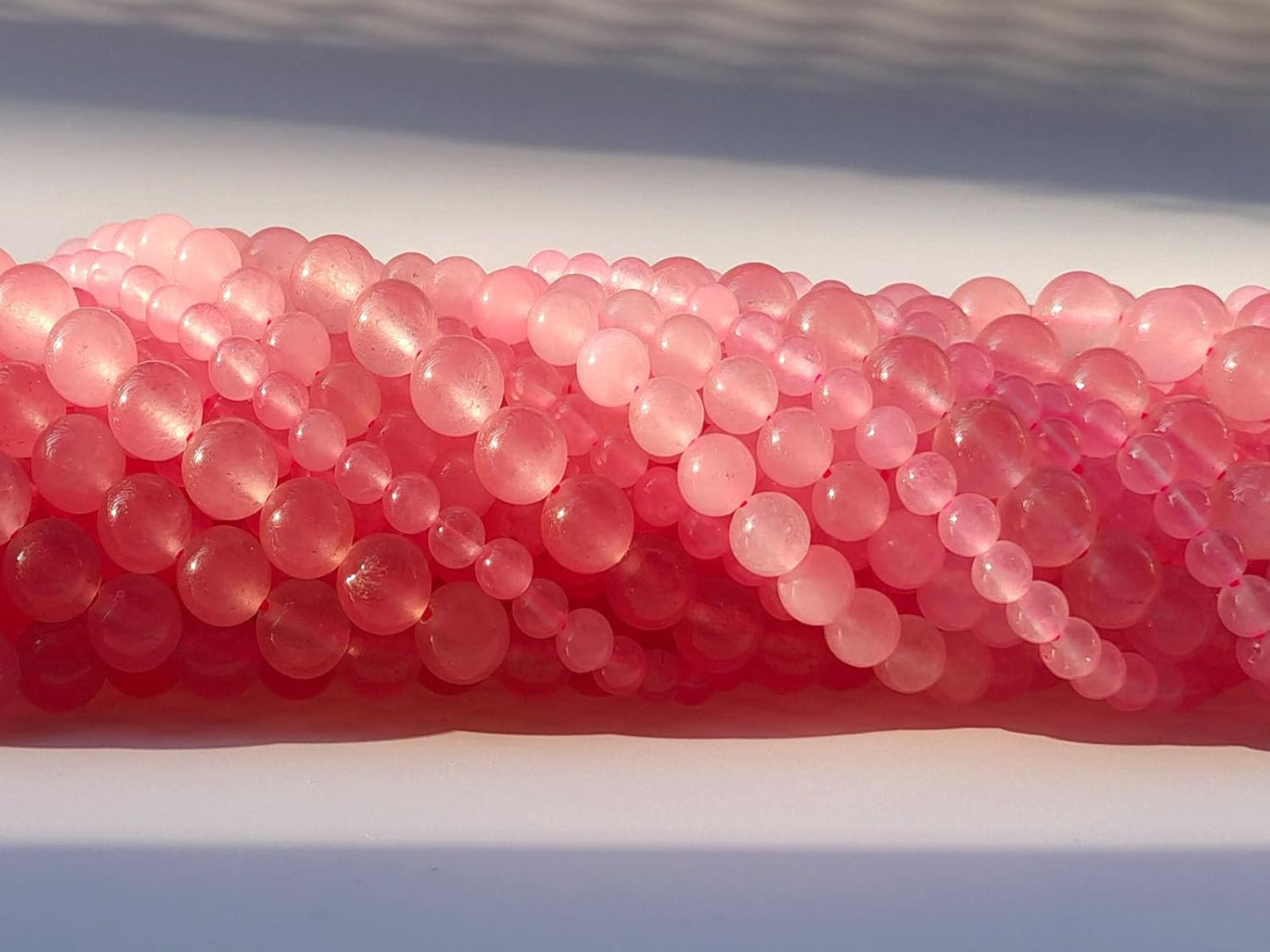 Stone Beads 6mm 140pcs Pink Chalcedony Beads Round Loose Gemstones Beads for Bracelet Necklace Jewelry Making (6mm, 60627 Pink Chalcedony)
