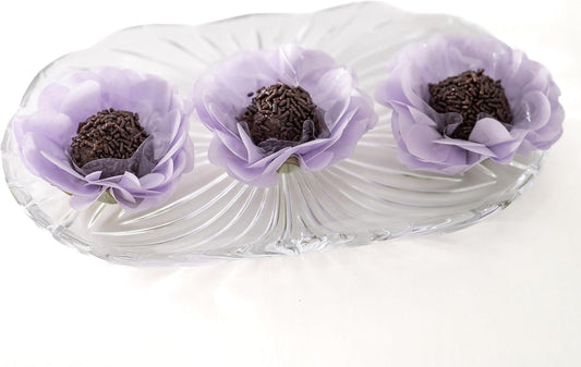 Handmade Paper Truffle Cups | Truffle Liners | Truffle Wrappers | Fominhas | Candy cups for chocolate | Forminhas de Brigadeiro | Candy liners - Pack of 20 - (Paper, Lavander)