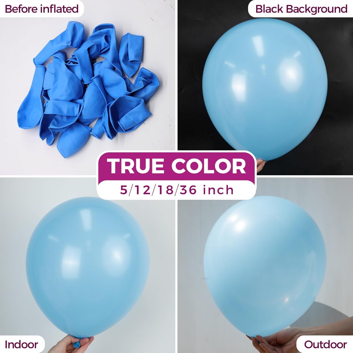 Bezente Blue Balloons 18 Inch - 30 Pack Large Thick Light Blue Balloons Big Round Blue Latex Balloons for Birthday Wedding Bridal Shower Gender Reveal Party Decorations