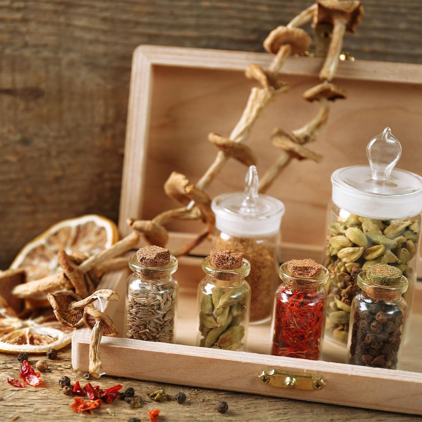 uxcell 10Pcs Mini Glass Bottles with Cork Stoppers, 8ml Small Clear Bottles Glass Empty Jars Vials for DIY Crafts Party Wedding Decor Favors