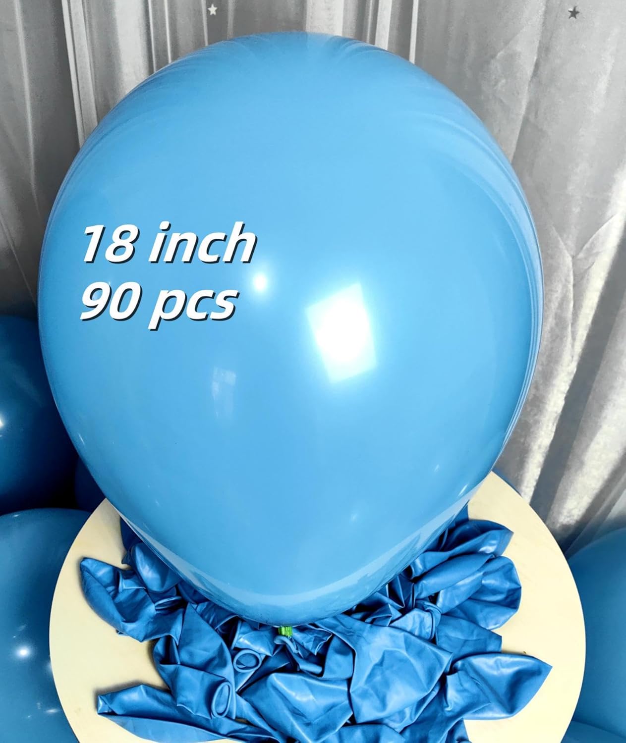 90 Pack Light Blue Balloons 18 Inch Blue Latex Large Balloons for Party Decorations and Events ZWZLIULIAN