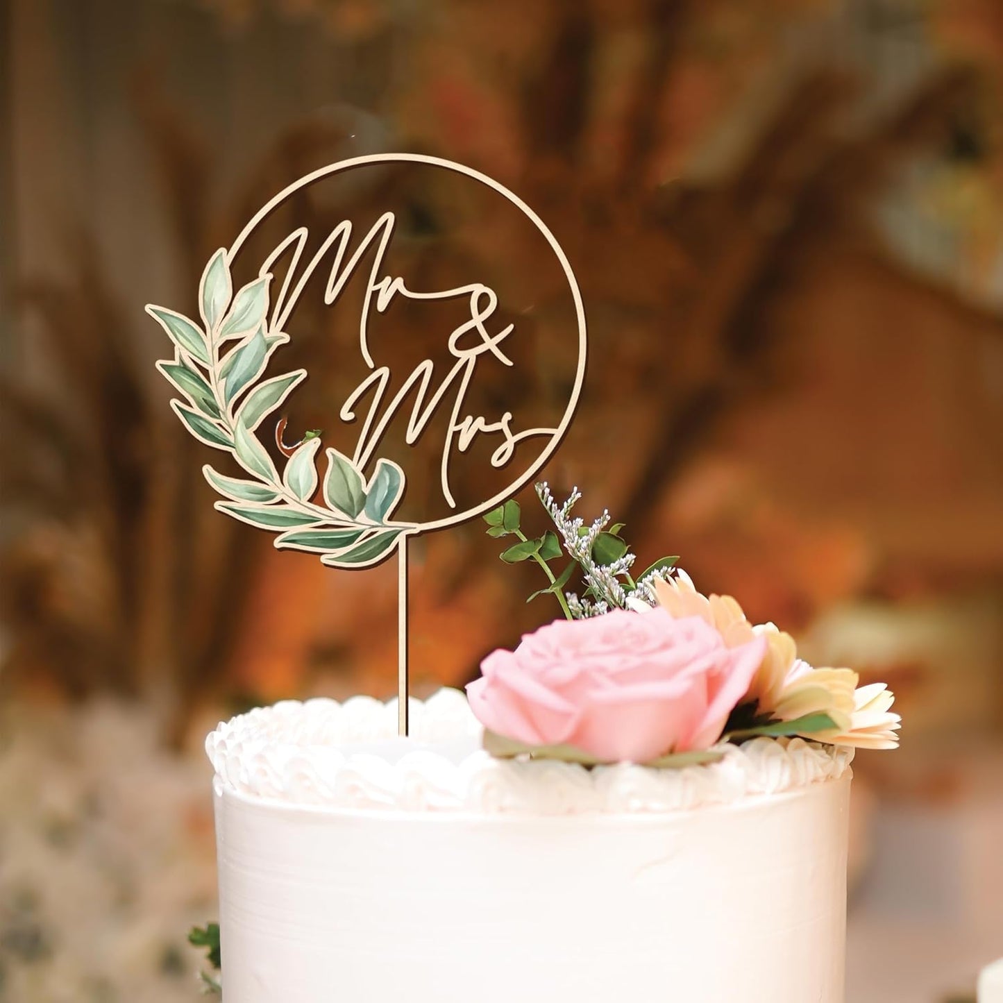 Wooden Mr and Mrs Wedding Cake Toppers, Rustic Wedding Cake Toppers Bride and Groom, Anniversary Cake Topper, Simple Cake Decoration