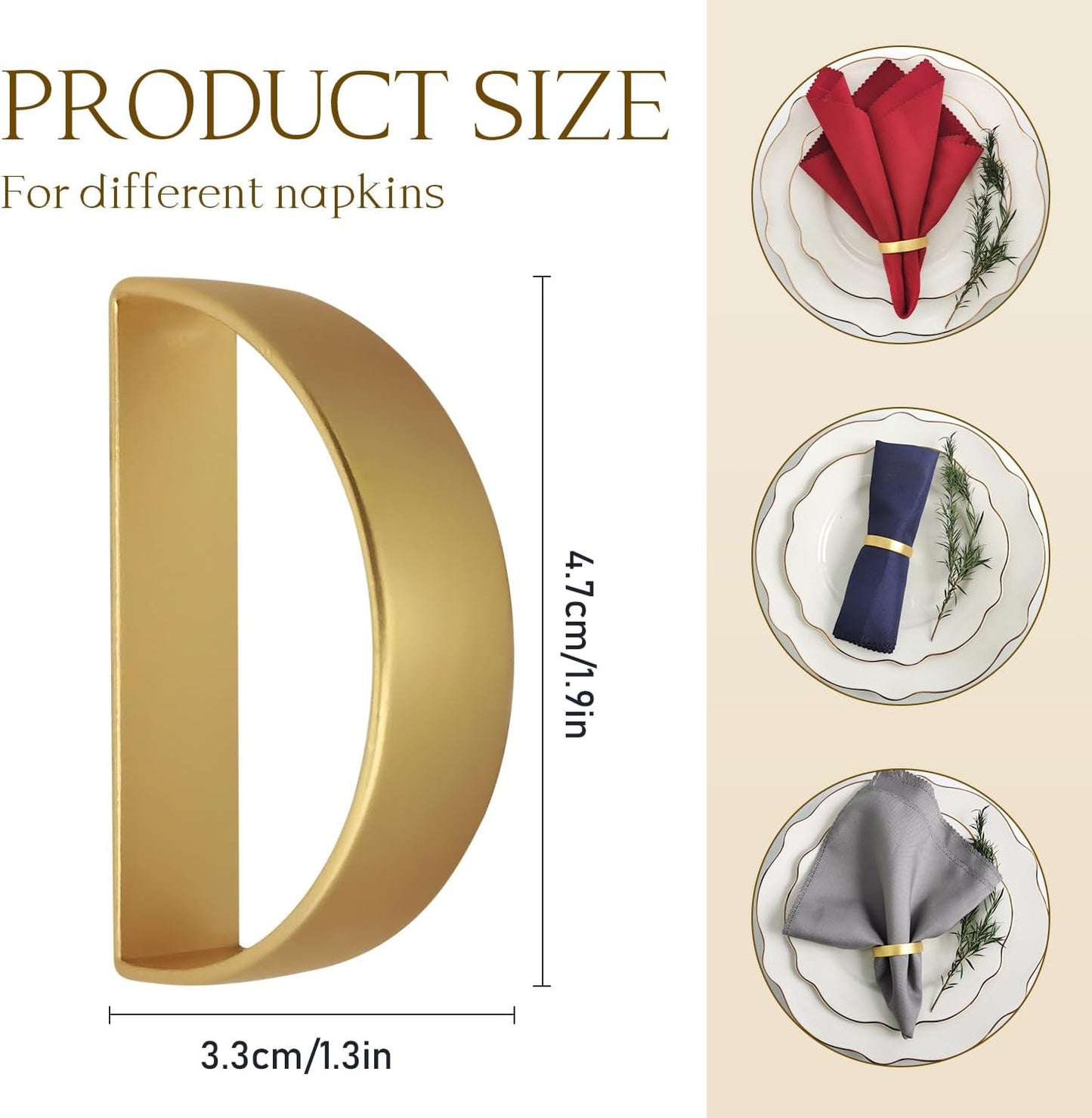 16PCS Gold Napkin Rings, Metal Napkin Rings, Fall Thanksgiving Christmas Table Decorations, Wedding, Banquet, Party, Easter Table Napkin Decorations