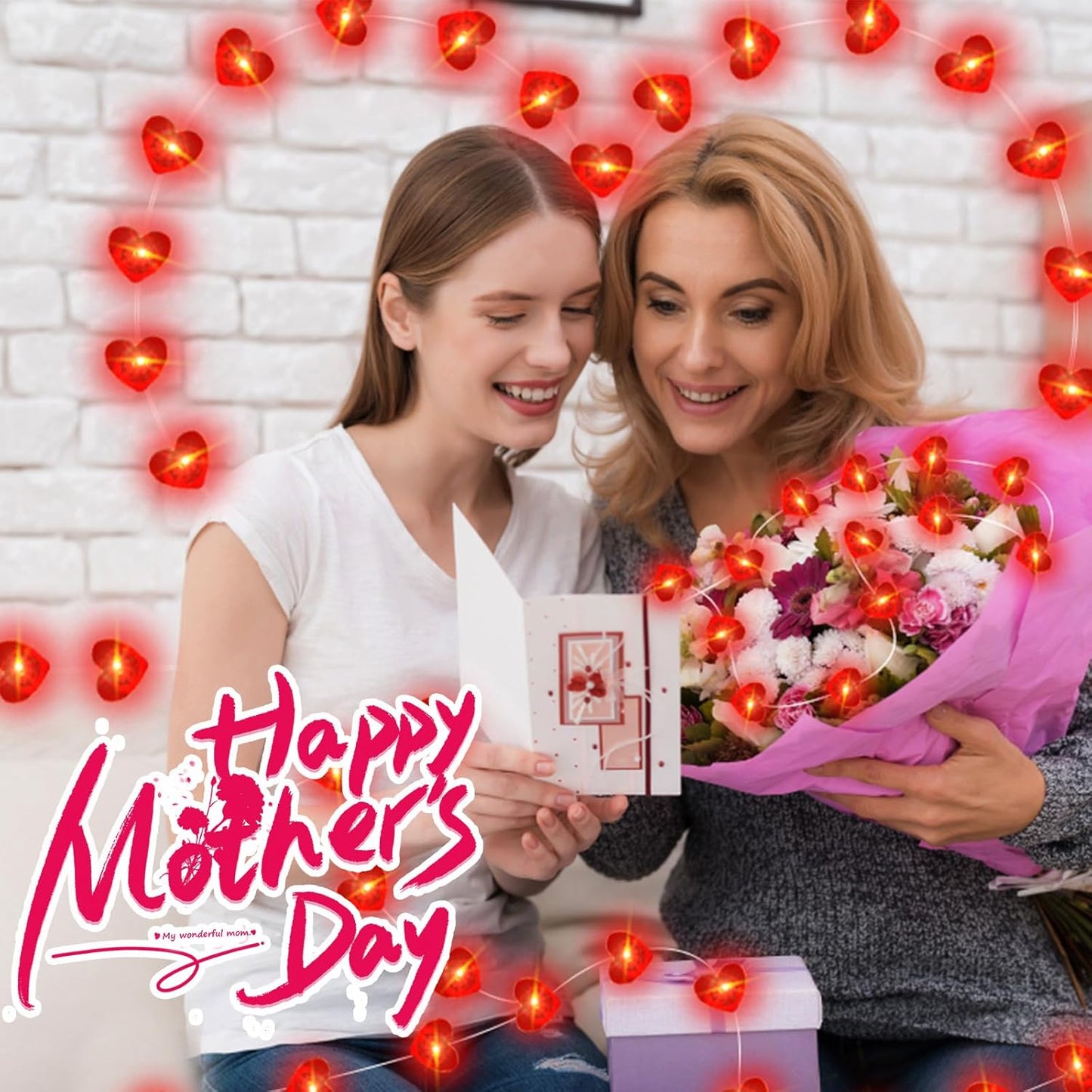 Fairy Lights 7Ft 20 LED Twinkle String Lights Battery Operated Waterproof Firefly Starry for Mason Jar Party Wedding Christmas Valentines Day (Red, 2)