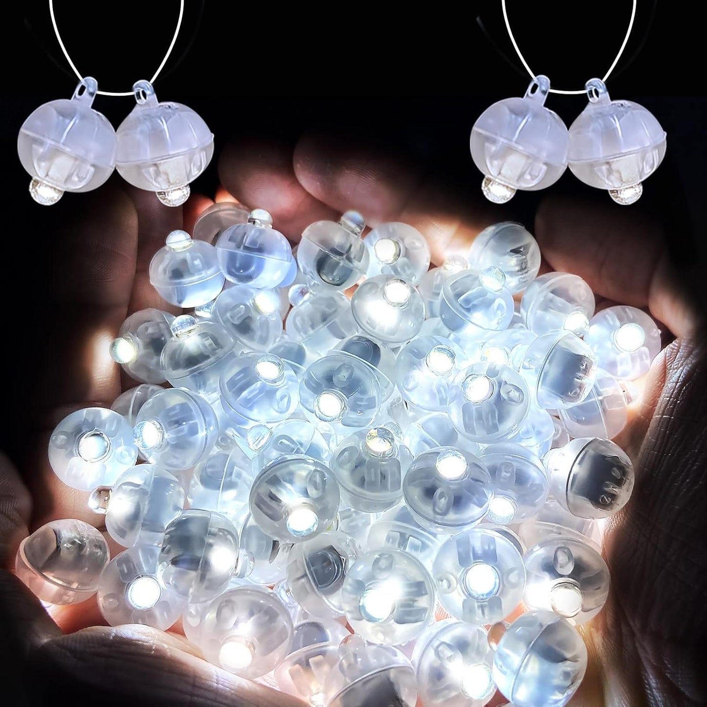 50PCs Mini Led Lights,Flash Led Balloons Light for Party Decorations Neon Party Lights for Paper Lantern Easter Eggs Birthday Party Wedding Halloween Christmas Decoration-Blinking White