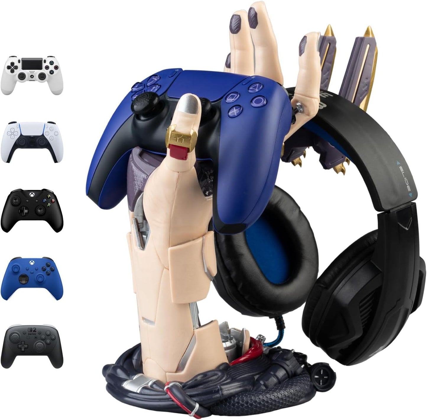 Grupo Erik Cyberpunk Gaming Controller Holder | Gaming Headset Stand | Gaming Stuff & Gaming Room Decor | Controller Stand Perfect for Gamer Gifts | 6.3 x 7.9 x 10.8 in