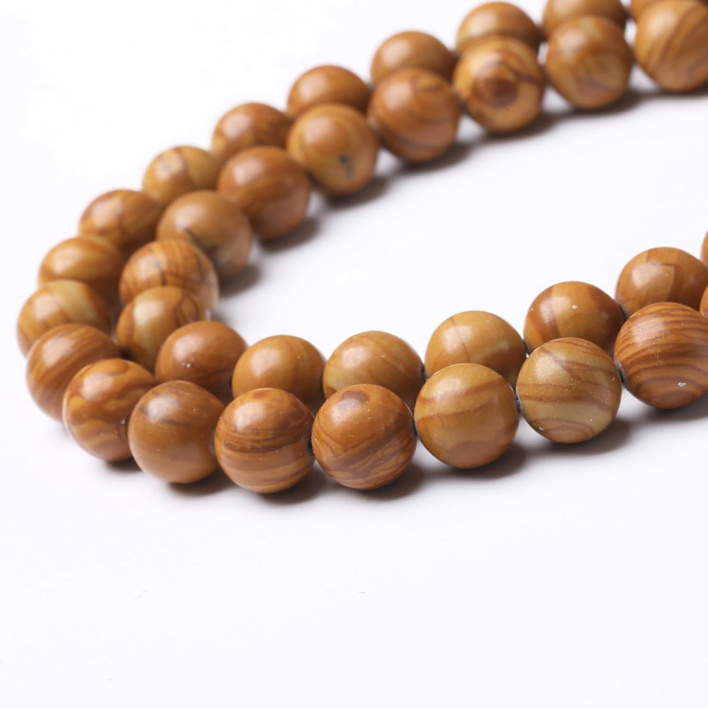 Yellow Woodgrain 4mm Stone Beads for Jewelry Making DIY Craft Gemstone Beads Kit (4mm, 88pcs) Smooth Healing Crystal Beads for Bracelets, Necklaces, Home Decor