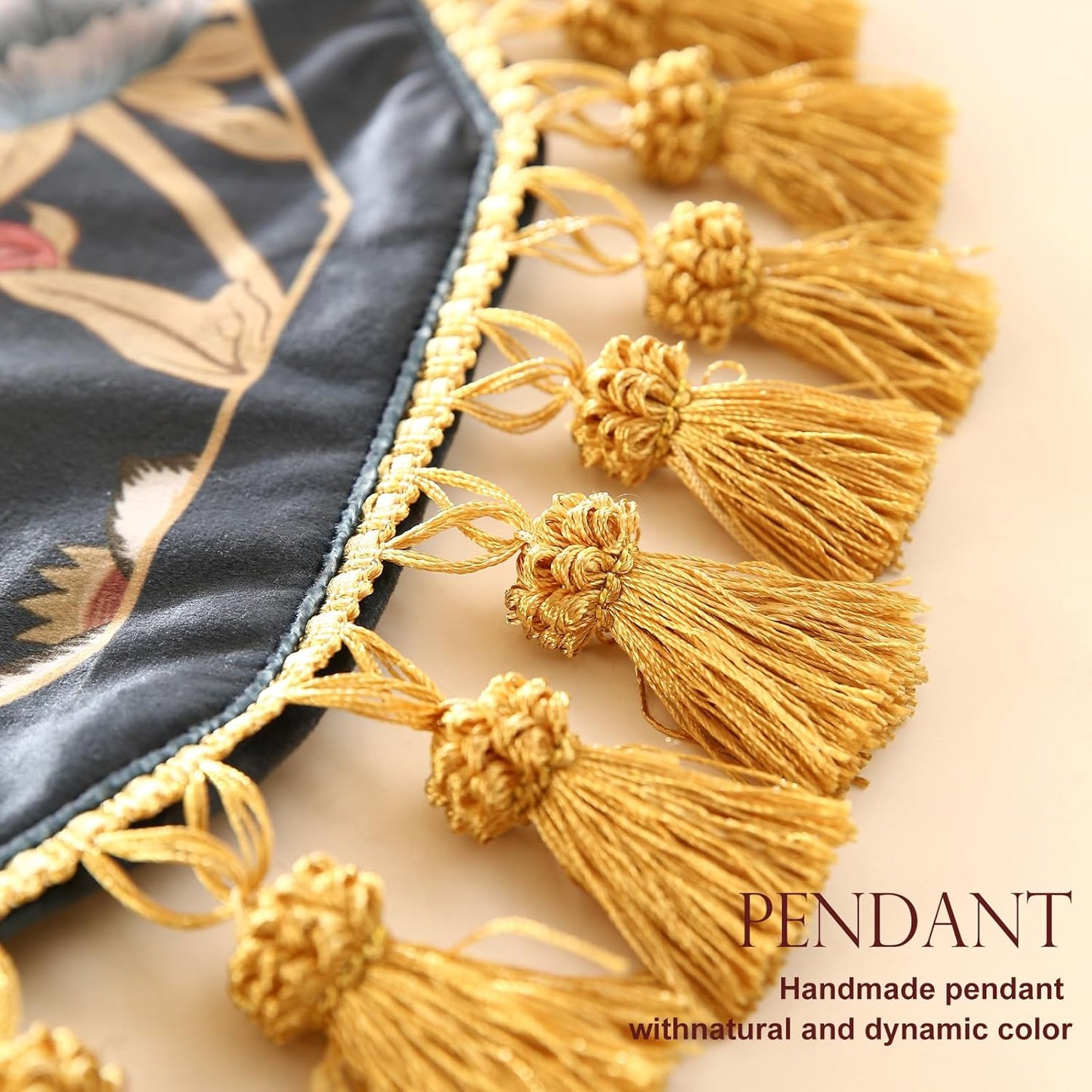 patdrea Designer Vintage Black Floral Velvet Table Runner 87 Inch Long, Pink Khaki Bouquets Pattern Table Mat, Decoration for Kitchen Dining Coffee Table Cabinet Banquet Thanksgiving,12"*87"