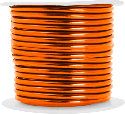 Mandala Crafts 10 Gauge Anodized Aluminum Craft Wire for Jewelry Making - 32 FT Colored Flexible Orange Wire - Bendable for Bonsai Armature Crafting Sculpting