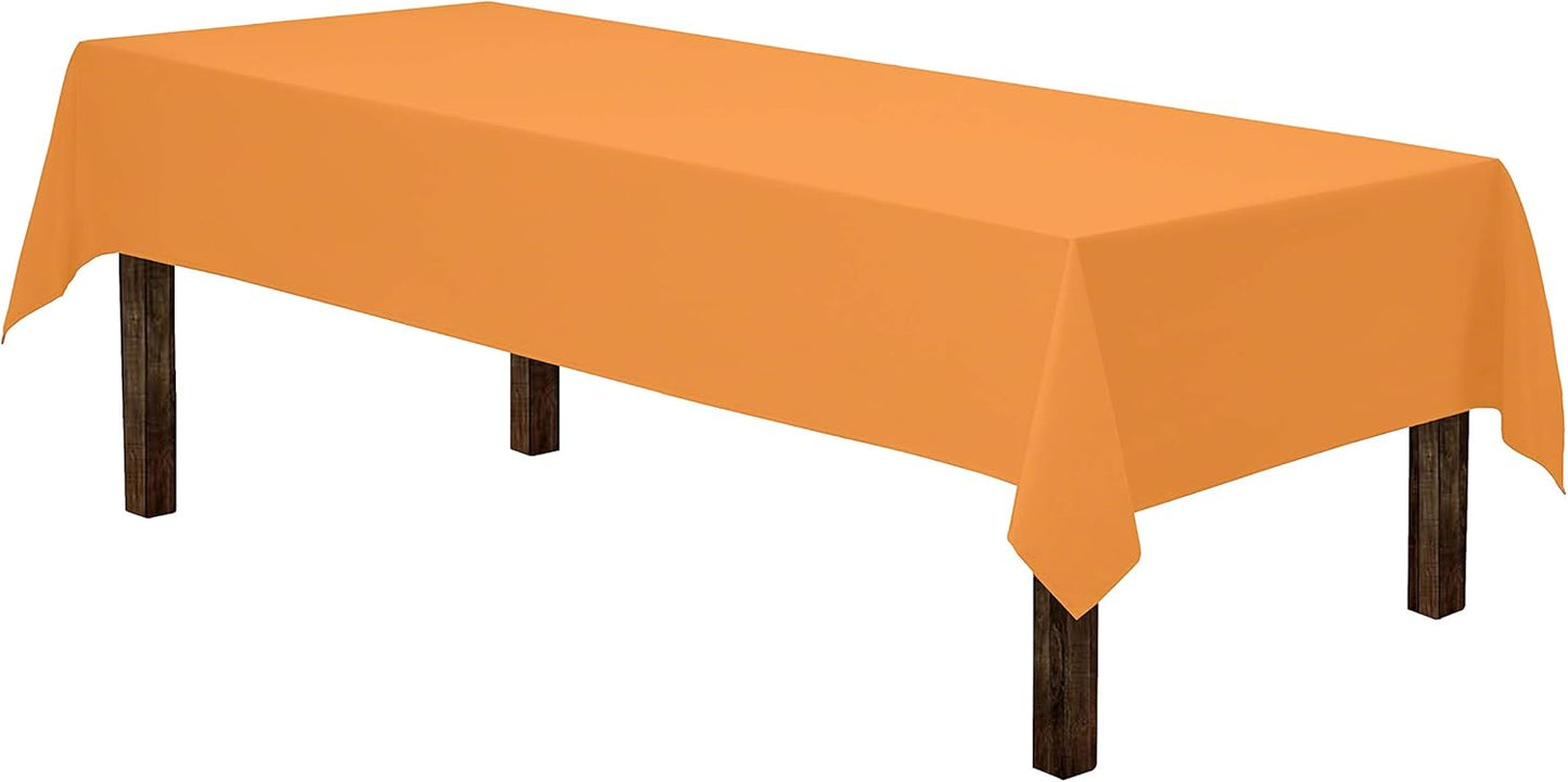 Gee Di Moda Rectangle Tablecloth - 60 x 102 Inch Orange Table Cloth for 6 Foot Rectangle Table - Heavy Duty Washable Fabric - for 6 Ft Buffet Table, Holiday Party, Dinner, Wedding & Baby Shower