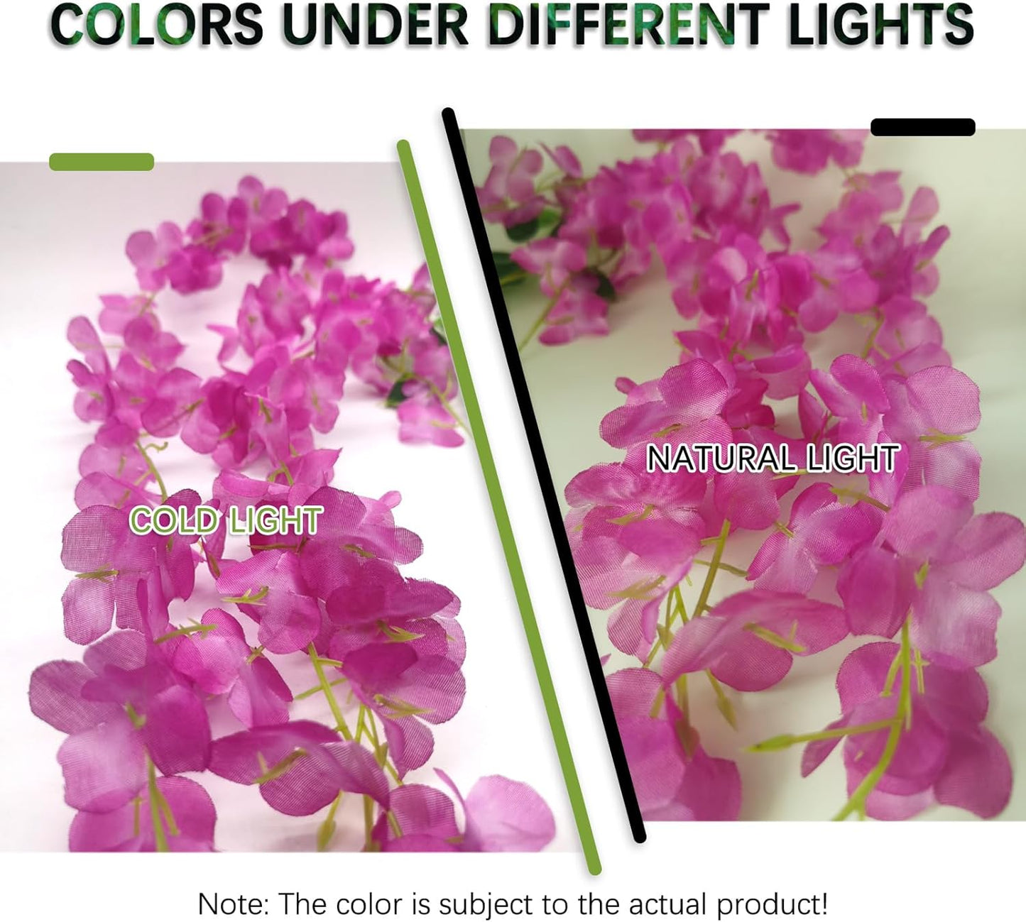 5 Pack Purple Red Wisteria Hanging Flowers Garland, 3.77 Feet Artificial Flower Vines, Fake Wisteria, Artificial Vines Hanging Garland for Backdrop Outdoor Yard Garden Decor