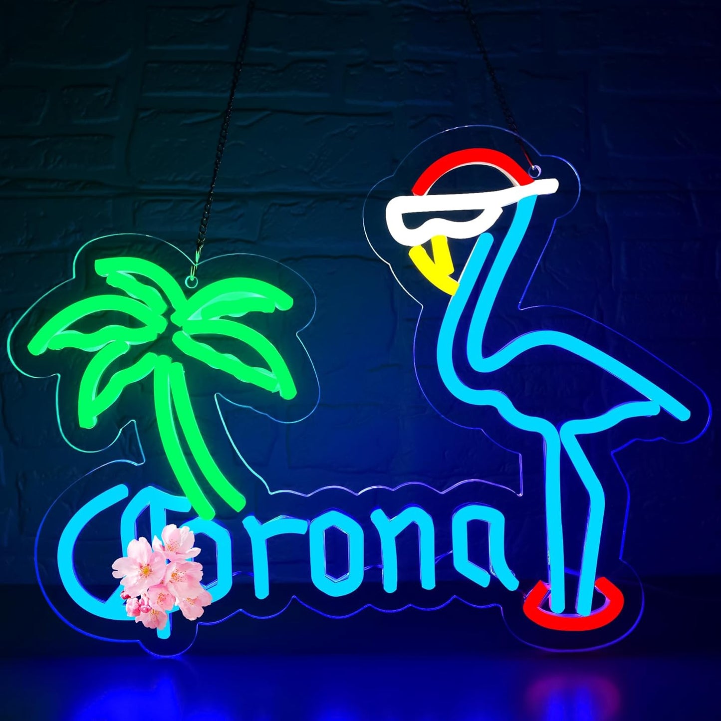 Coron Beer Neon Sign for Wall Decor Bar Signs for Home Bar Lights Beer led Sign for man Bedroom Light Up Palm Tree Wall Decor for Men Birthday Party Coors light Gifts for men Size12.2 * 15.7inches