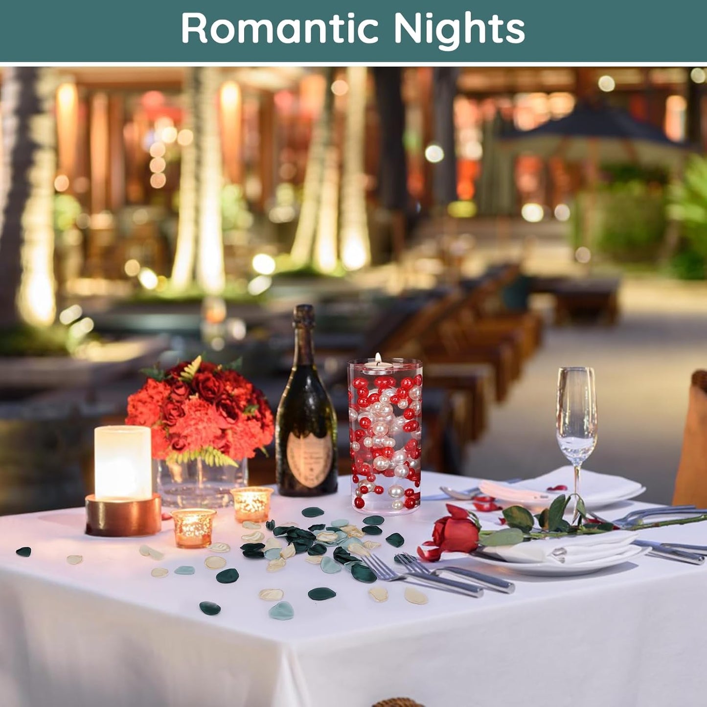 Suream Flower Girl Petals, 300 Pcs Rose Petals Decorations, Silk Flower Petals for Wedding, Fake Flower Petals for Bridal Showers, Wedding Decorations, Sweetheart Table Decor(Dark Green)