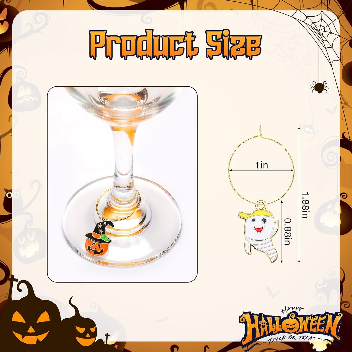 30PCS Wine Glass Charms Identification Markers for Stem Glasses, Wine Tasting Party Favors Holiday Decorations